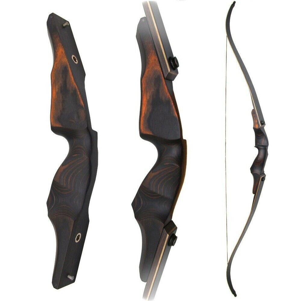 60" Takedown Recurve Bow 25-60lbs Wooden Riser Limbs Archery Hunting Shooting
