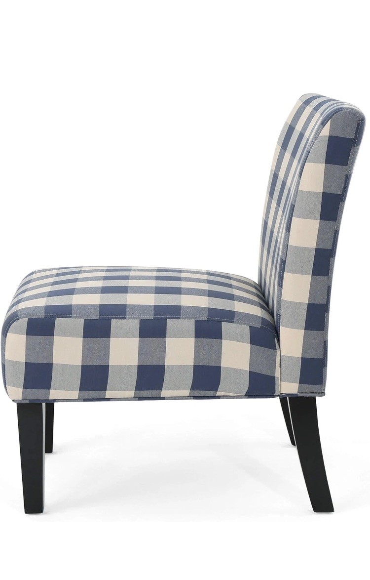 Home Traditional Fabric Accent Chair, Print, Matte Black, 22.5D x 29.5W x 32H in