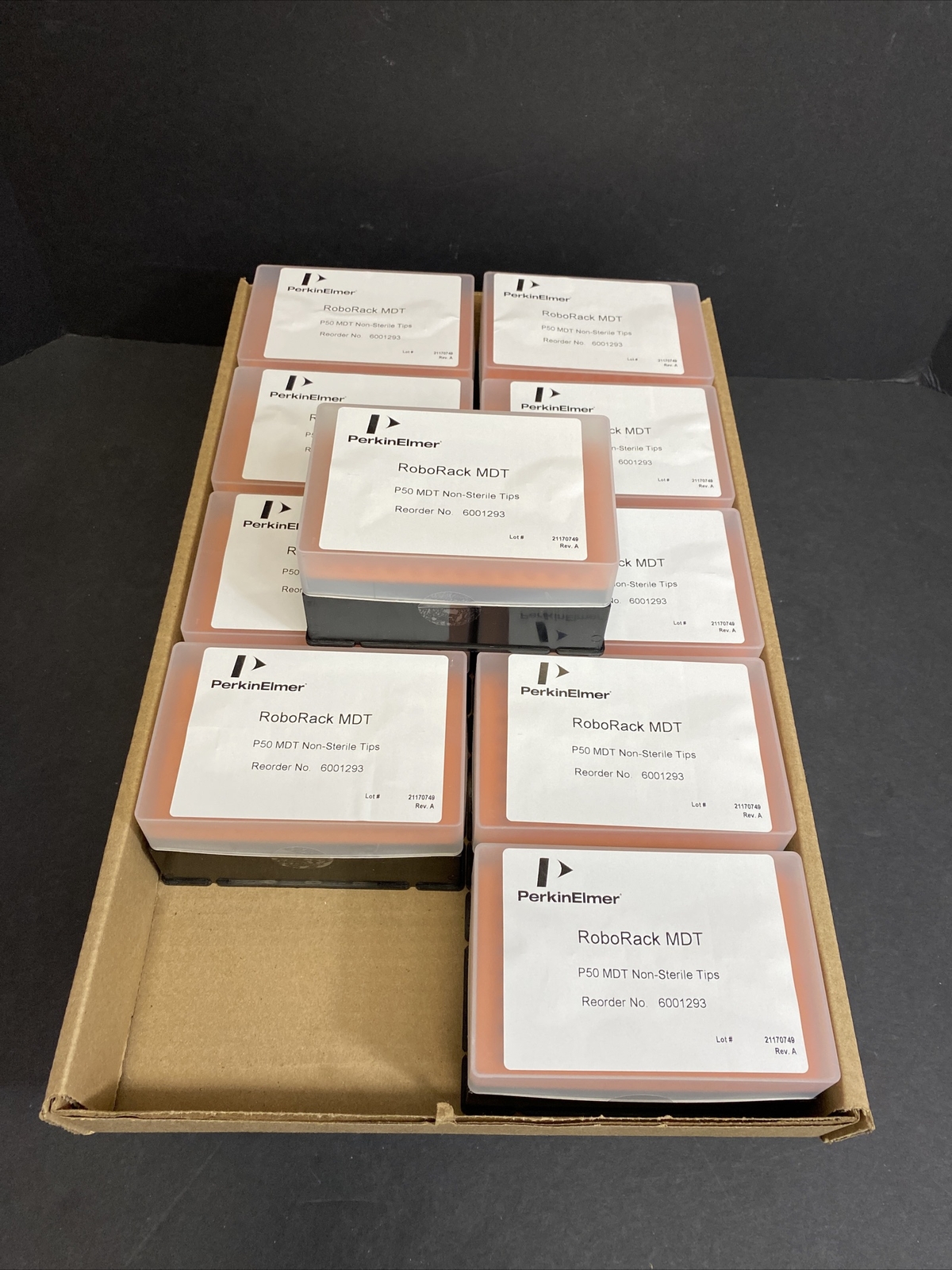 Perkin Elmer Pipette Tips 50 ul RoboRack 10 Racks with 96 Tips Each