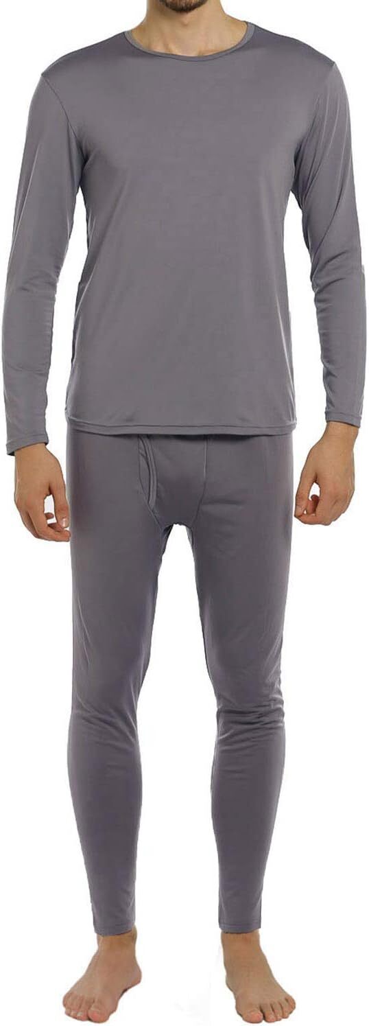 ViCherub Thermal Underwear for Men Fleece Lined Long Johns 3X-Large, Grey
