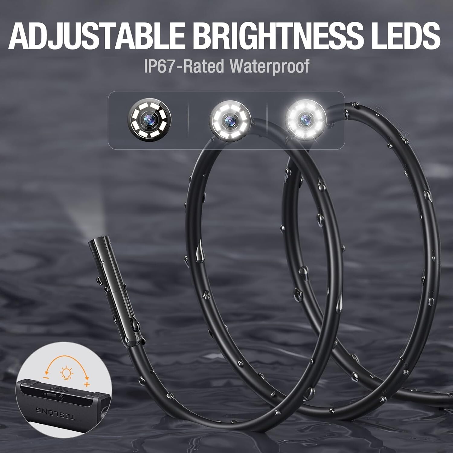 50FT USB C Sewer Inspection Camera Waterproof Endoscope 8 LED For iPhone Android