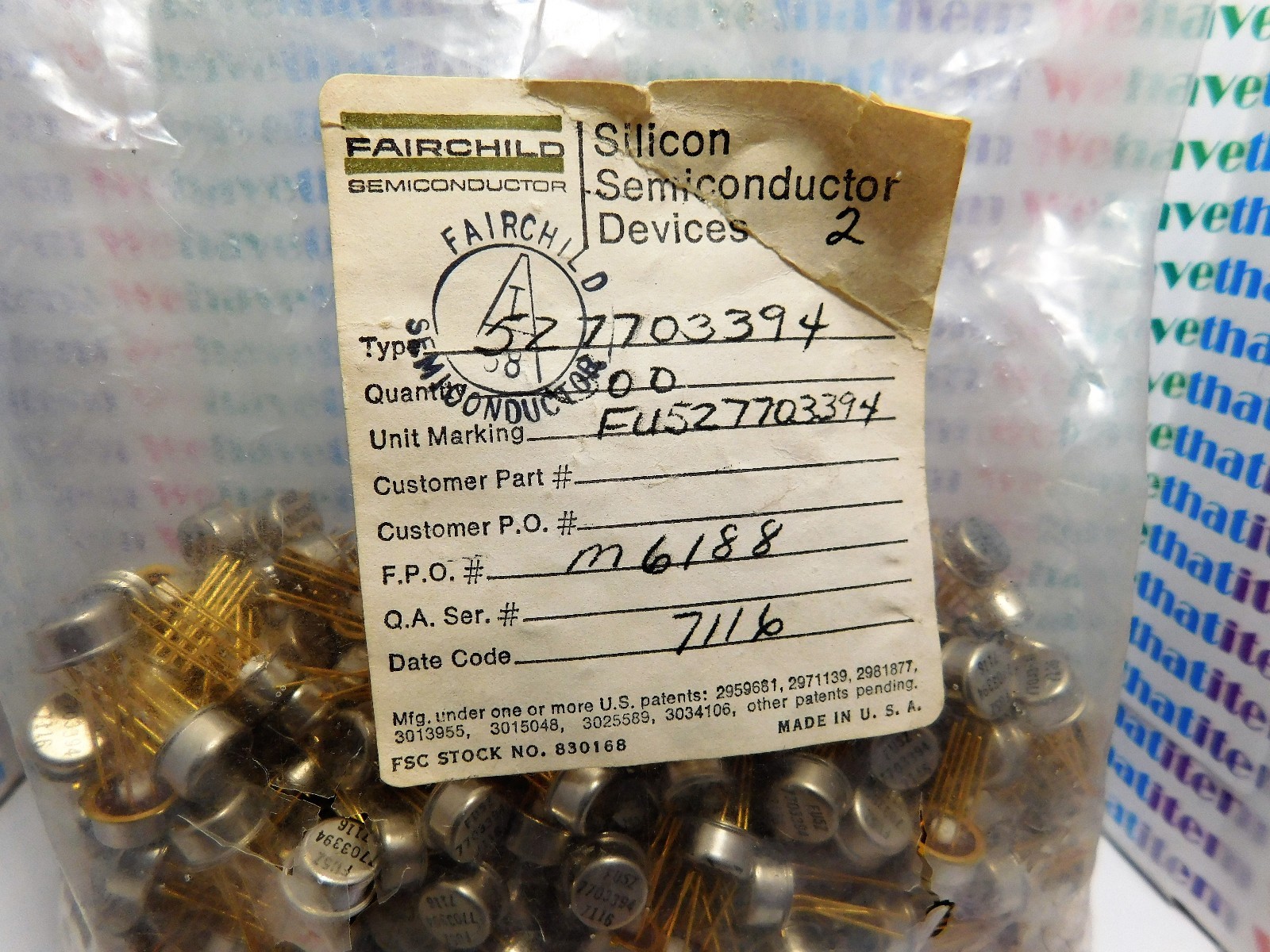 FU5Z7703394 / IC / TO5 /CROSSES TO IC7,IC500, ECG703, NTE703, UA703 /3 PCS(qzty)