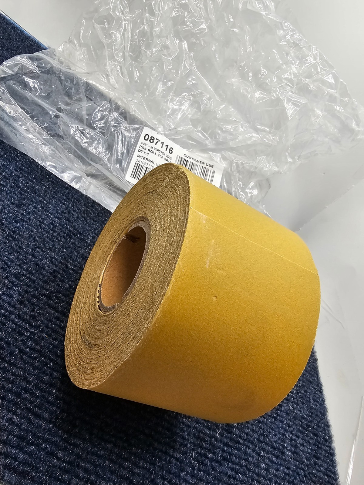 U. S. Chemical & Plastics 087116 Abrasive Sheet Roll 2-3/4"X25YRD PSA 400 GRIT