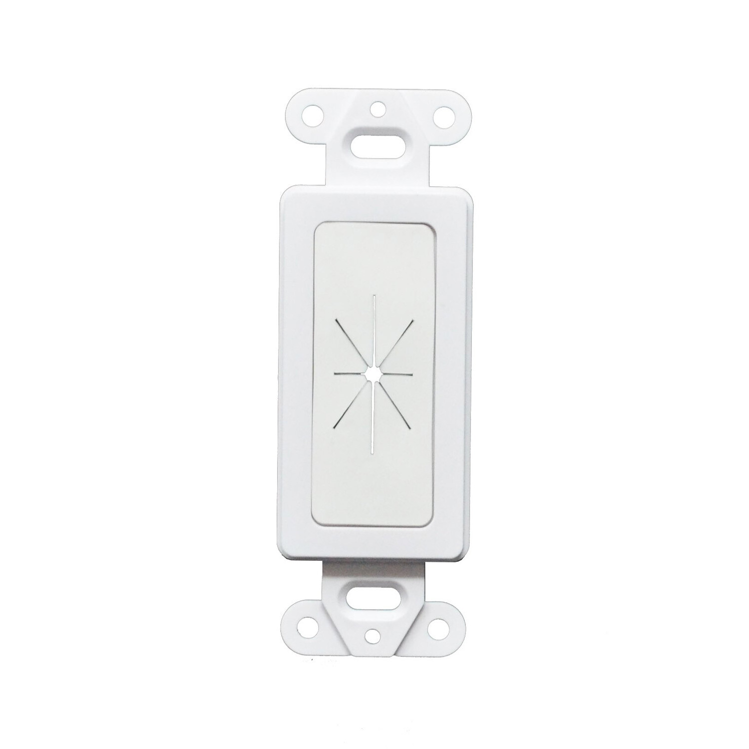 Decora Wall Plate 1-Gang Insert with Flexible Rubber Opening White (1 pack)