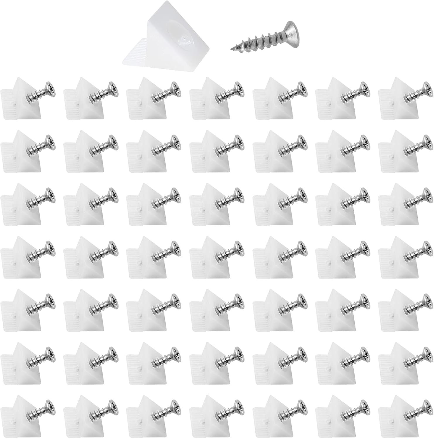 50pcs Drawer Repair Wedges with Screws L-Shaped Plastic Fasteners for Drawers