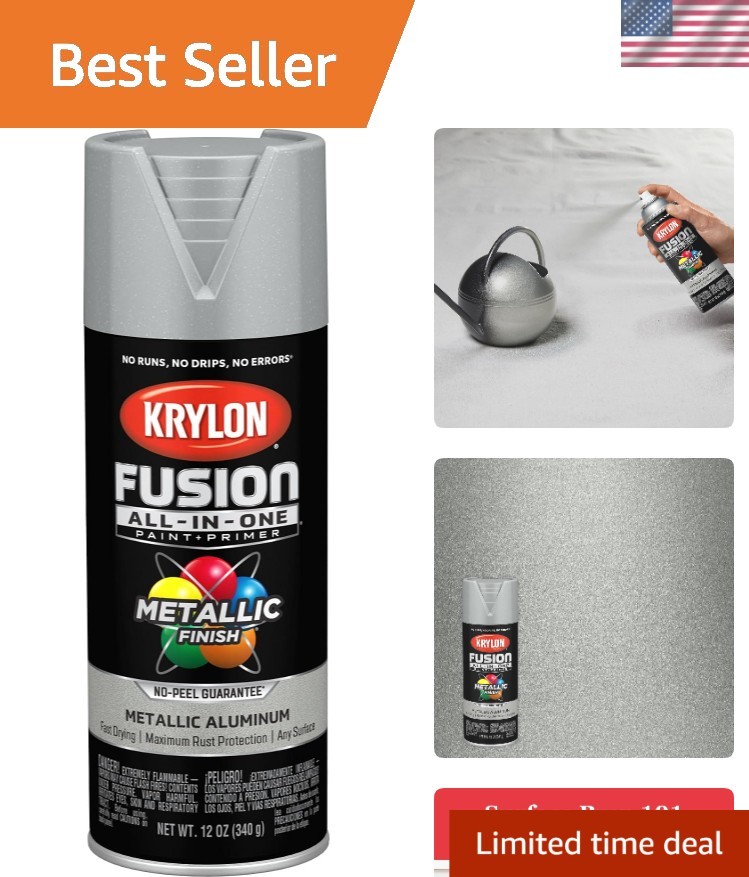 Versatile Aluminum Metallic Spray Paint - Quick-Dry & Durable Primer Solution