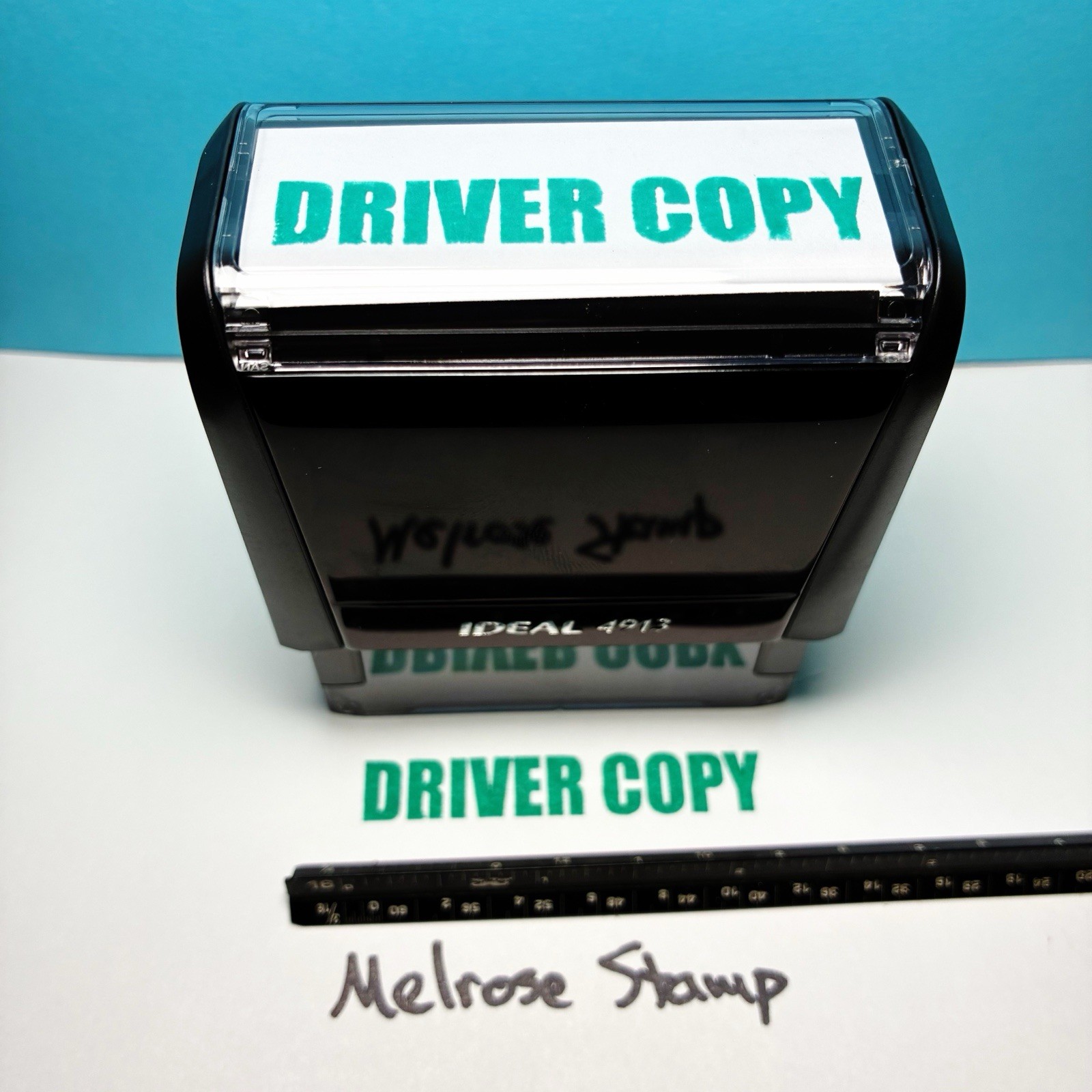 Driver Copy Rubber Stamp Green Ink Self Inking Ideal 4913