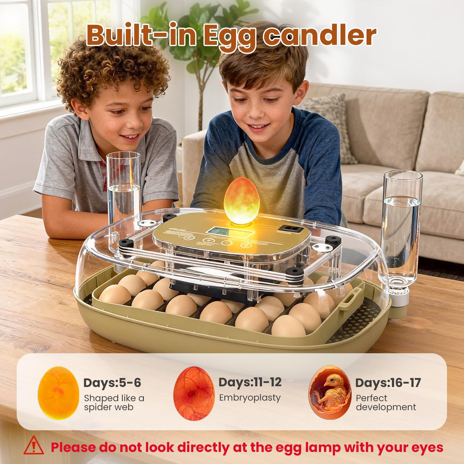 Incubators for Hatching Eggs,24 Eggs Capacity with Automatic Turning, Accurate T
