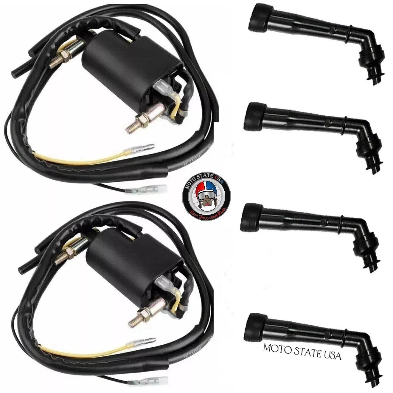 2x Ignition Coil + Spark Plug Cap For Yamaha Fazer 700 FZX700 (1986)