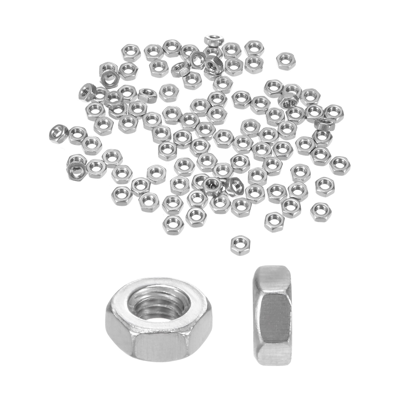 100pcs Metric Hex Nuts M3 x 0.5mm Stainless Steel Hexagon Nut