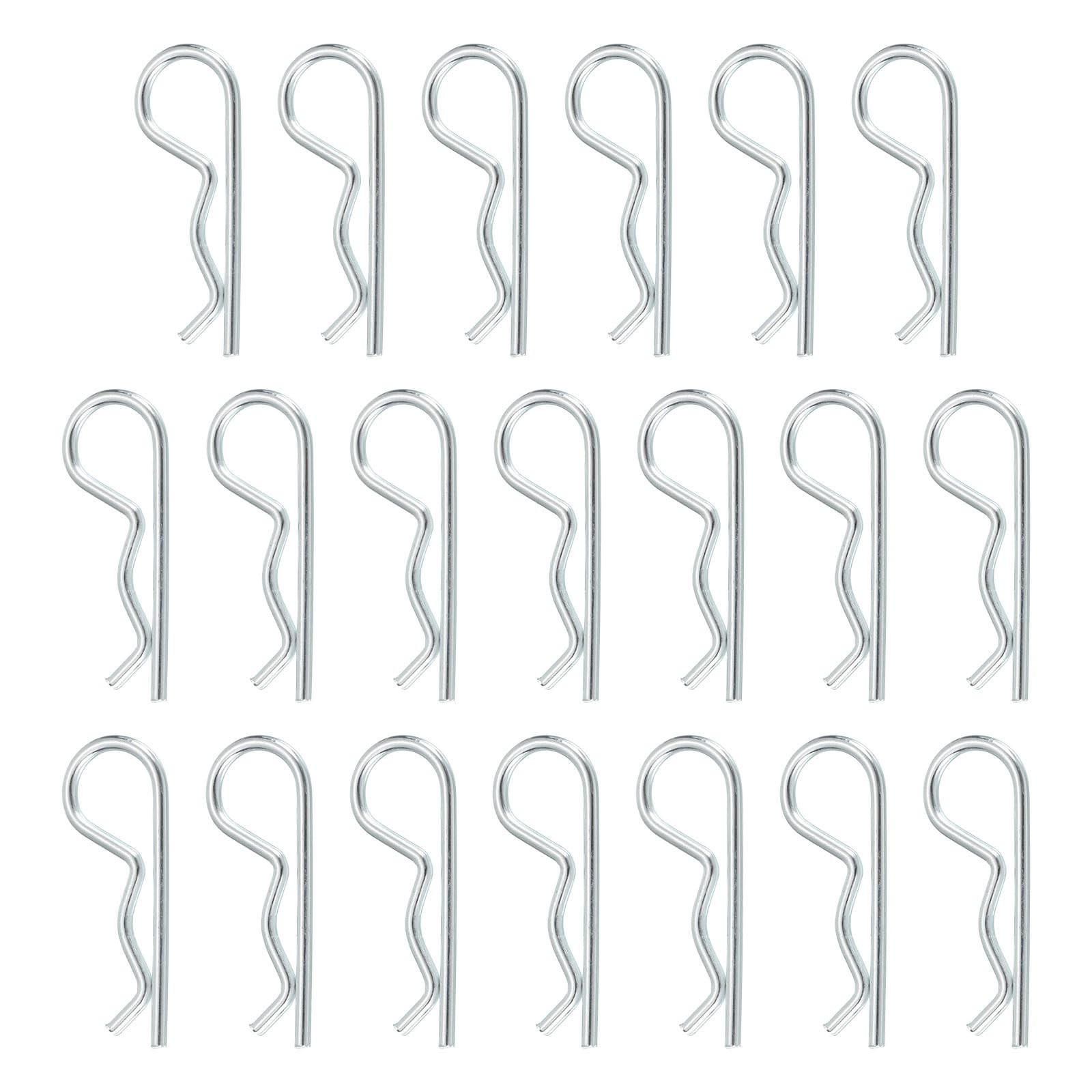 uxcell 50 Pcs Hitch Pin Clip, 1.5mm x 28mm R Clips x 28mm, Silver