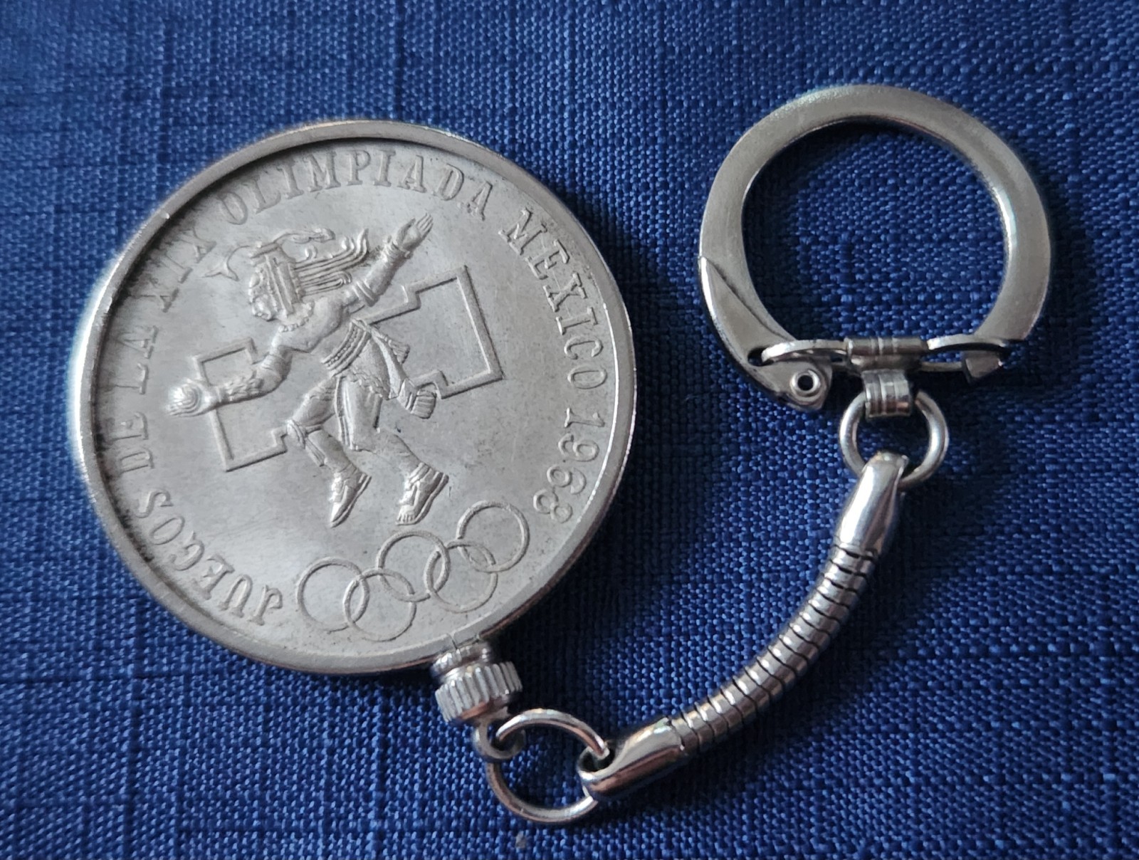 1968 Mexico 25 pesos 1968 Summer Games in Mexico City on key chain