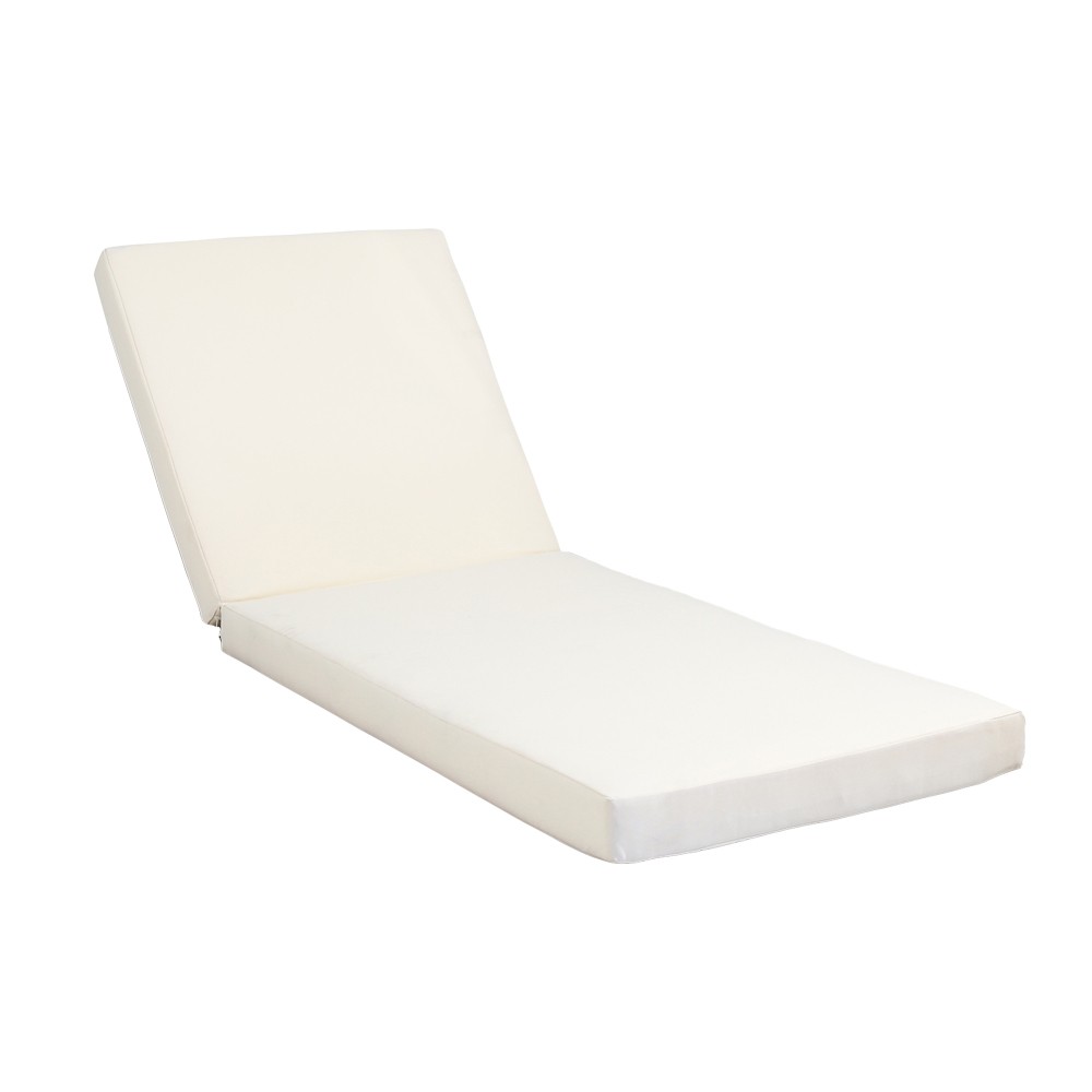 Outdoor Adjustable Sun Lounger w/ Cushion, Acacia Recliner Chair
