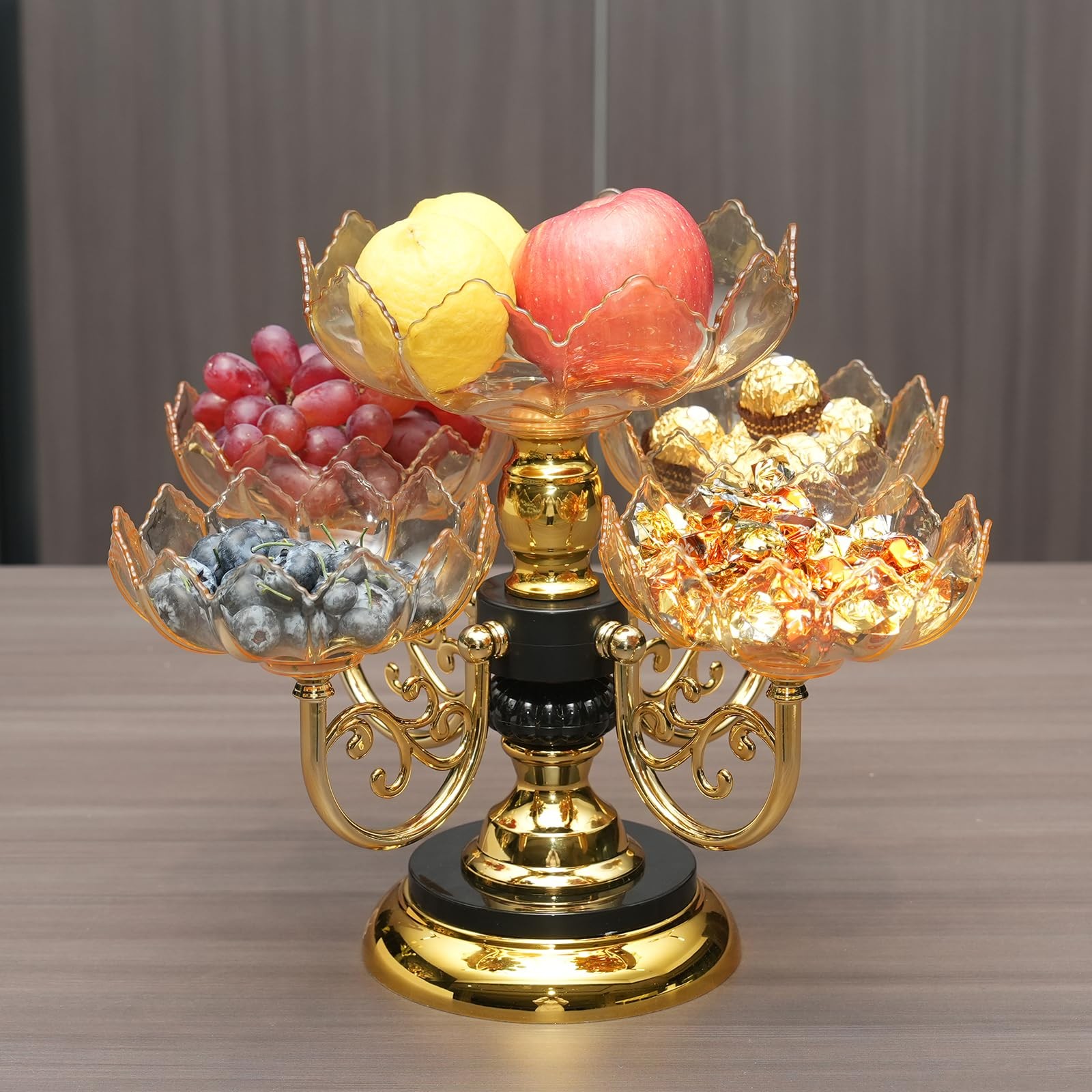 Multi-layer Fruit Tray Rotatable Candy Tray Plastic Fruit Rack Snack Display ...