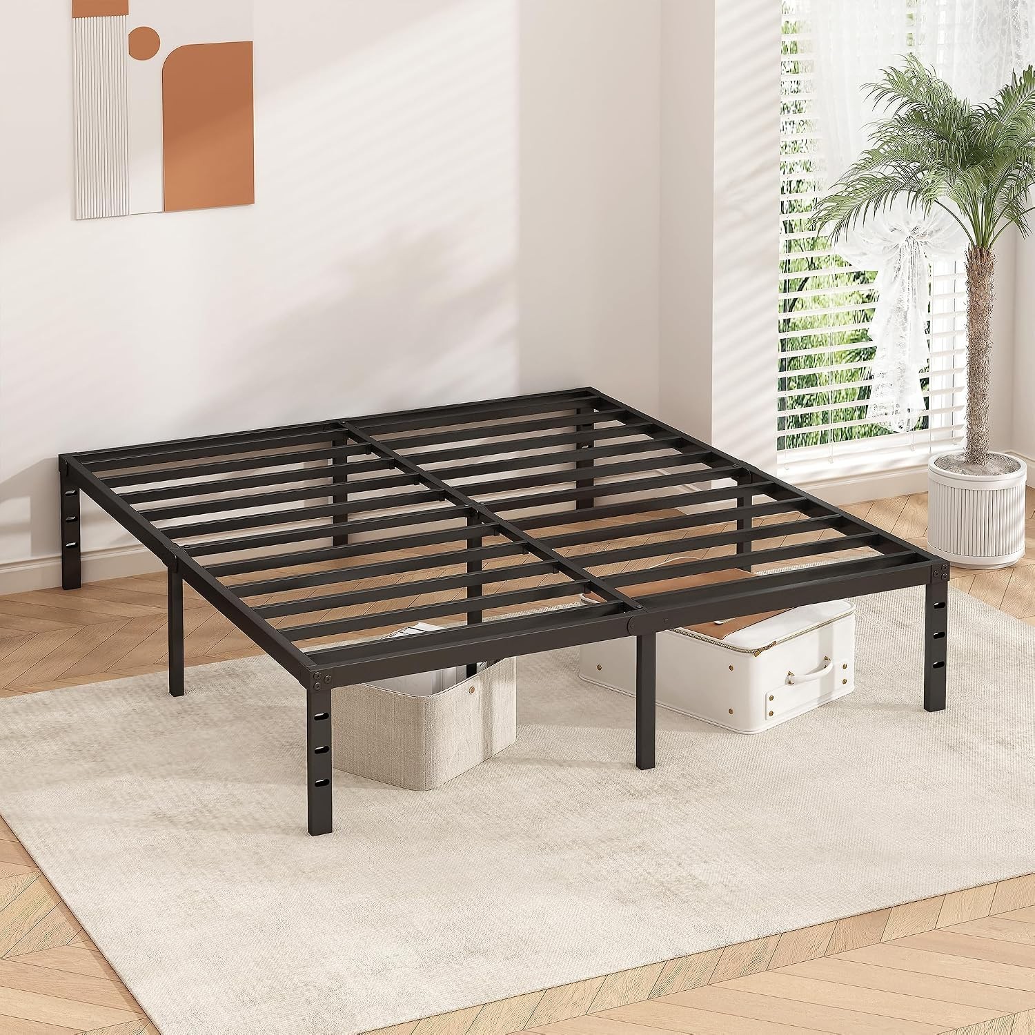 Metal Platform Bed Frame 14 Inch Tall,No Box Spring Needed,Full Size Bed