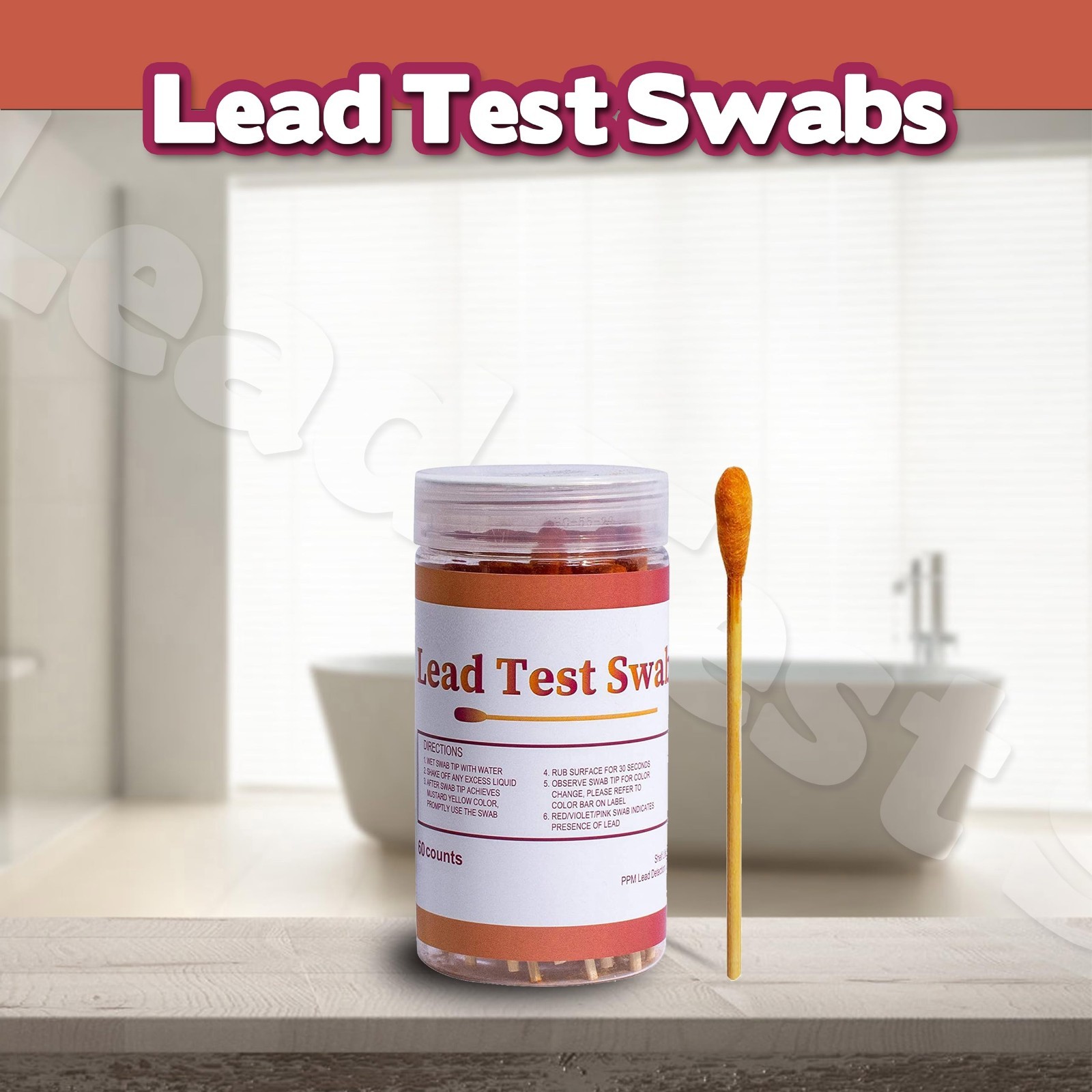 Lead Test Kit - 320 Rapid Testing Swabs, 30-Second Results, Home Use, All Surfac