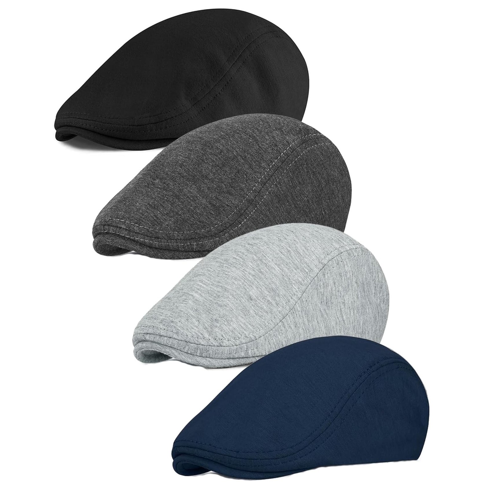 4 Pack Men's Newsboy Hat Ivy Cabbie Hunting Driving Flat Cap Set 1