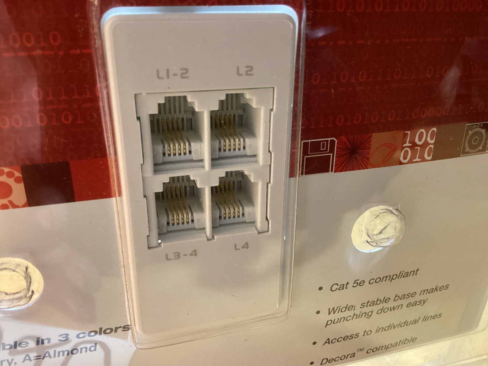 Phone Multiport Wall Connection With Optional Video / Tv Coax Addition White