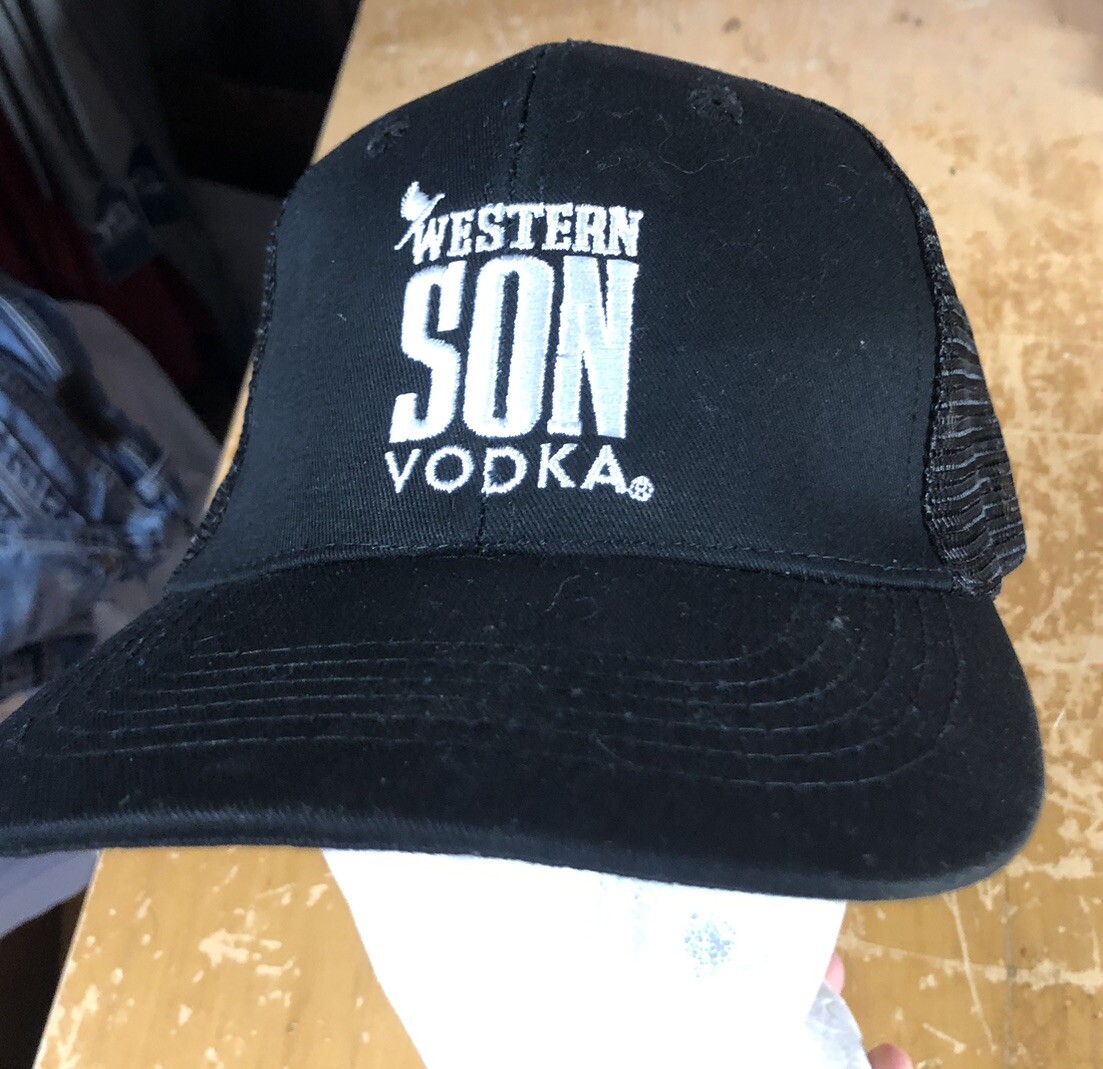 Western Son Vodka Black White Snapback Hat Cap OSFM Embroidered Logo Mint!