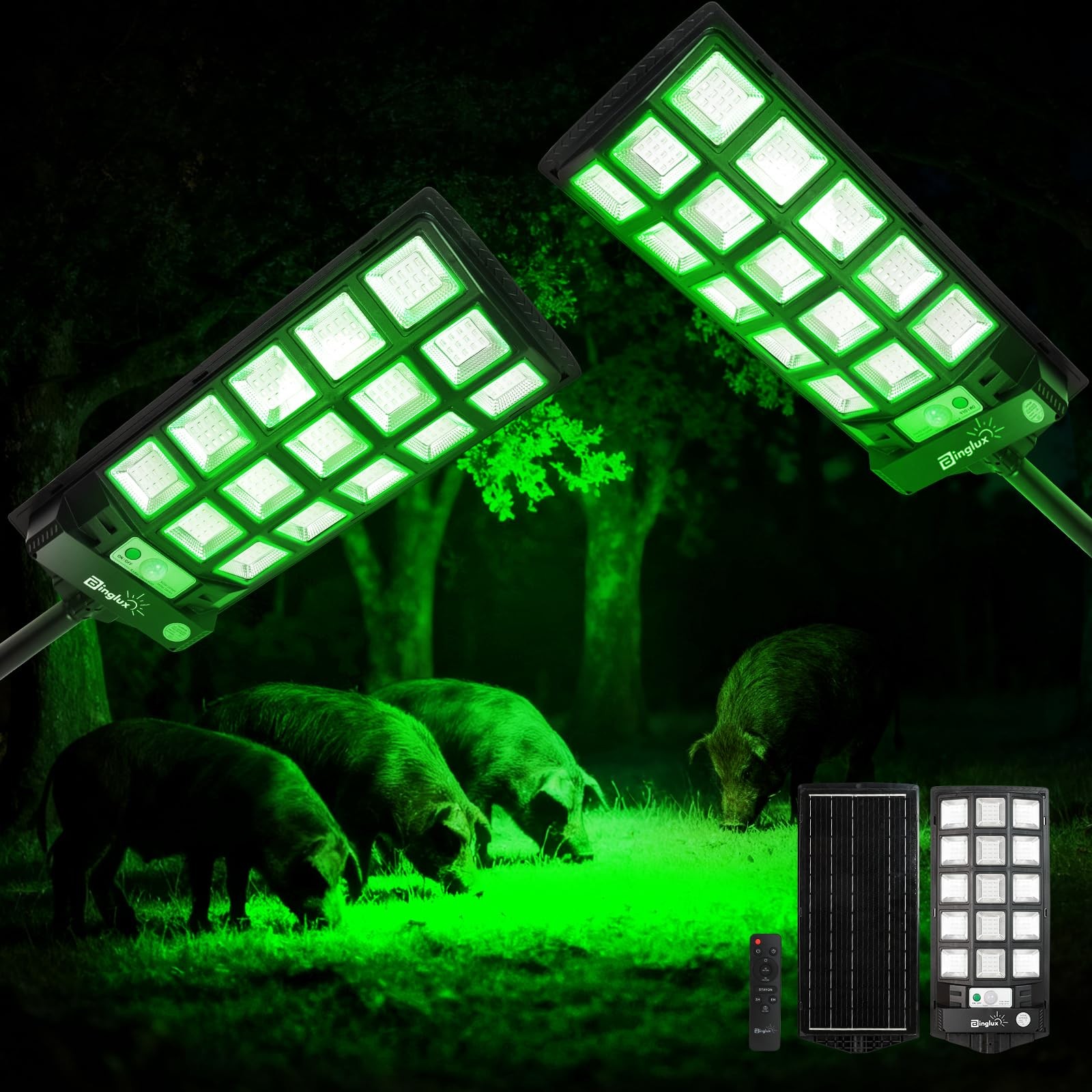 Hog Lights for Night Hunting 20000LM - 2Pack Green Light for Hunting Hogs wit...