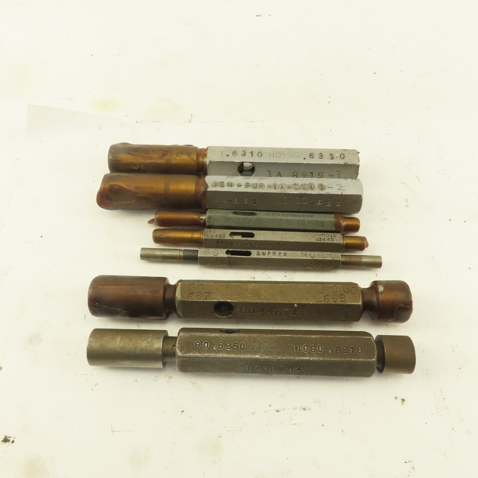Misc. Go-No-Go Plug Gages .6250-.6270, 0687-.688 Lot Of 7