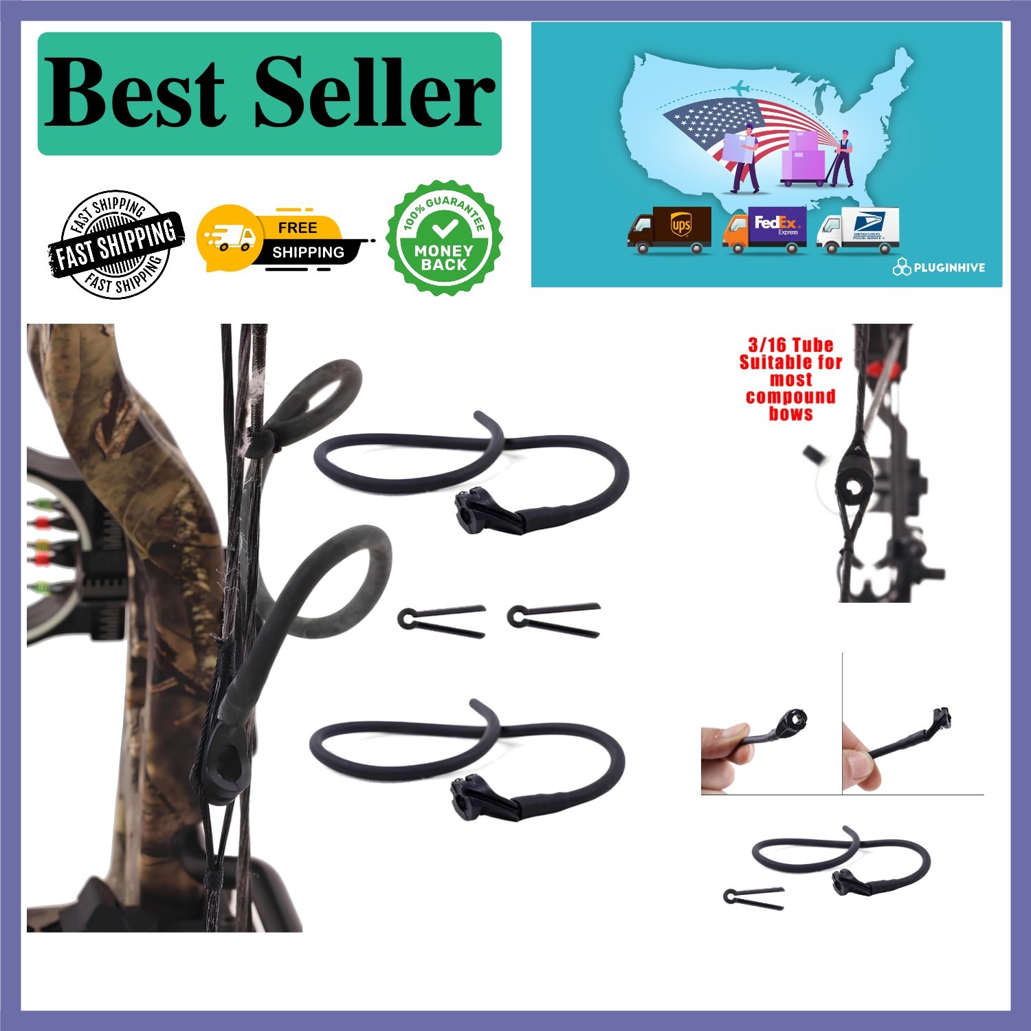 Aluminum 3/16 Archery Peep Sight with Bowstring Serving Thread Set for Hunters