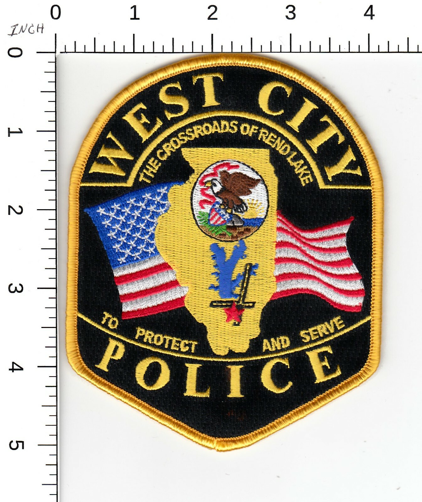 WEST CITY ILLINOIS COLLECTIBLE POLICE PATCH "THE CROSSROADS OF REND LAKE"