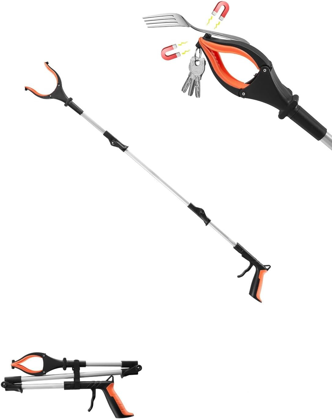 Grabber Reacher Tool, 43" Foldable Reacher Grabber Pickup Tool with 360° Rotatin