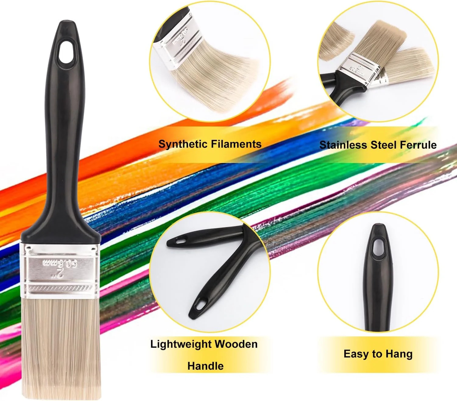 30 Pack 2 Inch Paint Brushes - A Professional Range of Wall Paint Brushes, Deck