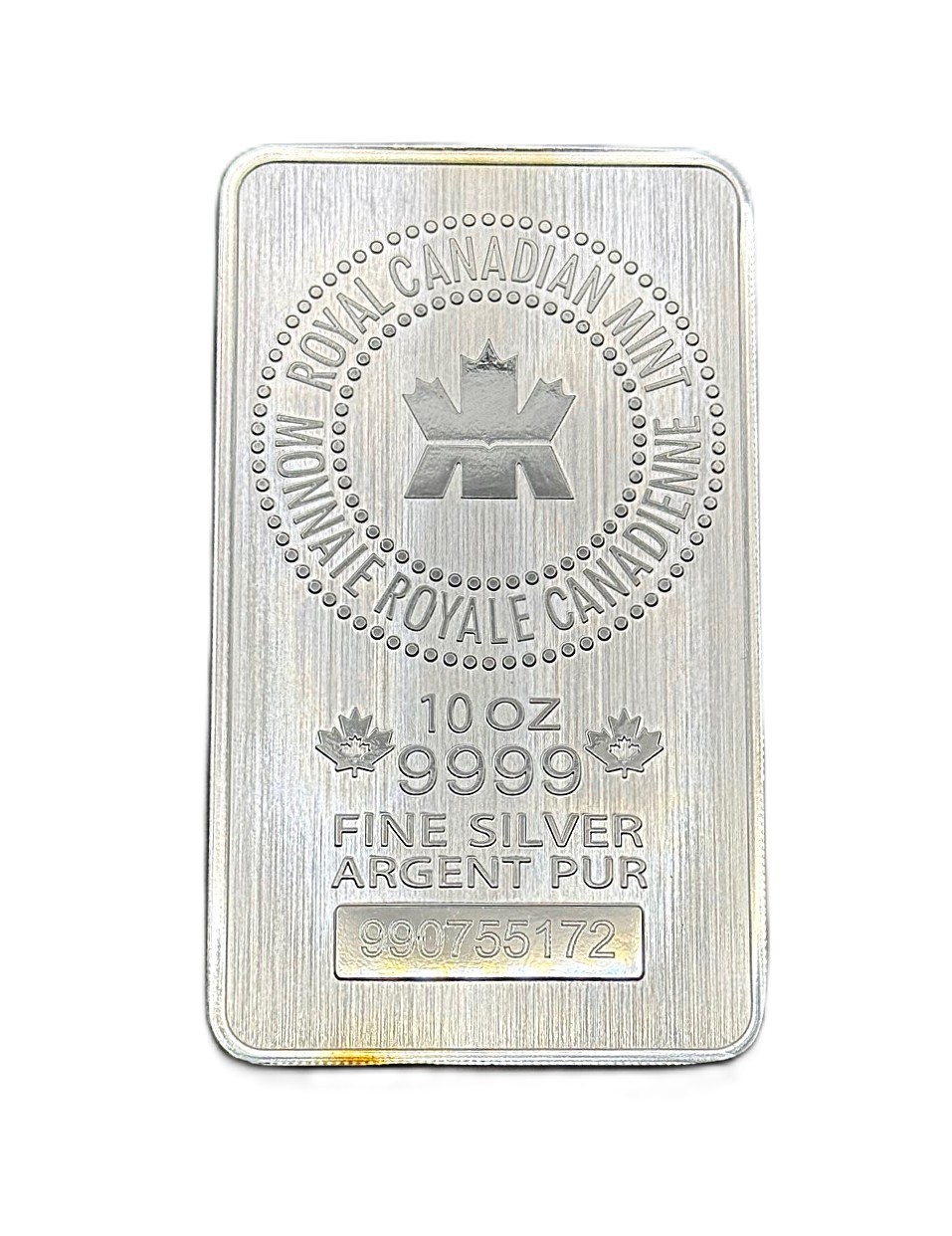 10 oz- Royal Canadian Mint- .9999 Fine- Silver Bar