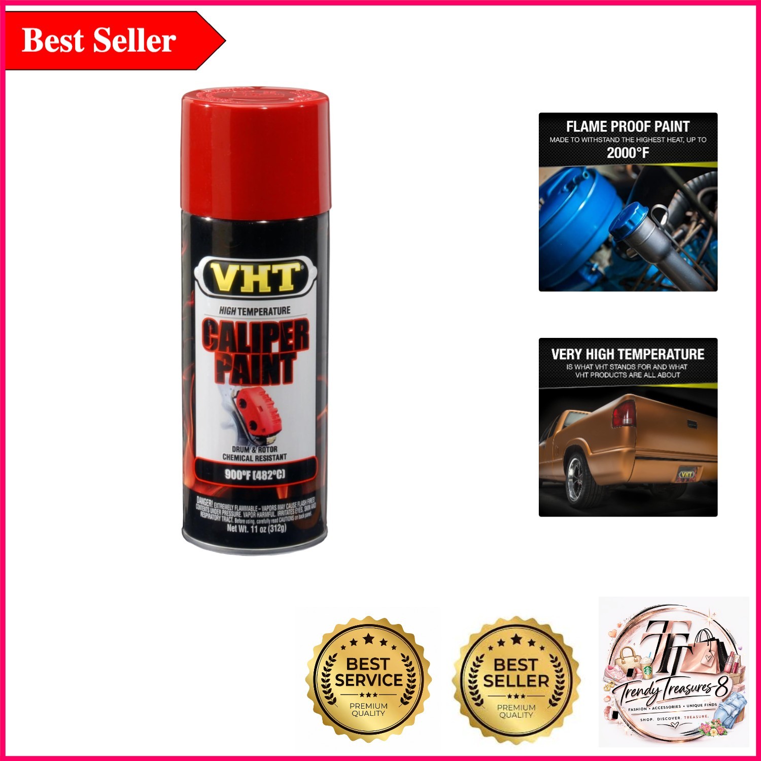 Calipr/Rotr Radiacl Red High-Temp Brake Caliper Spray