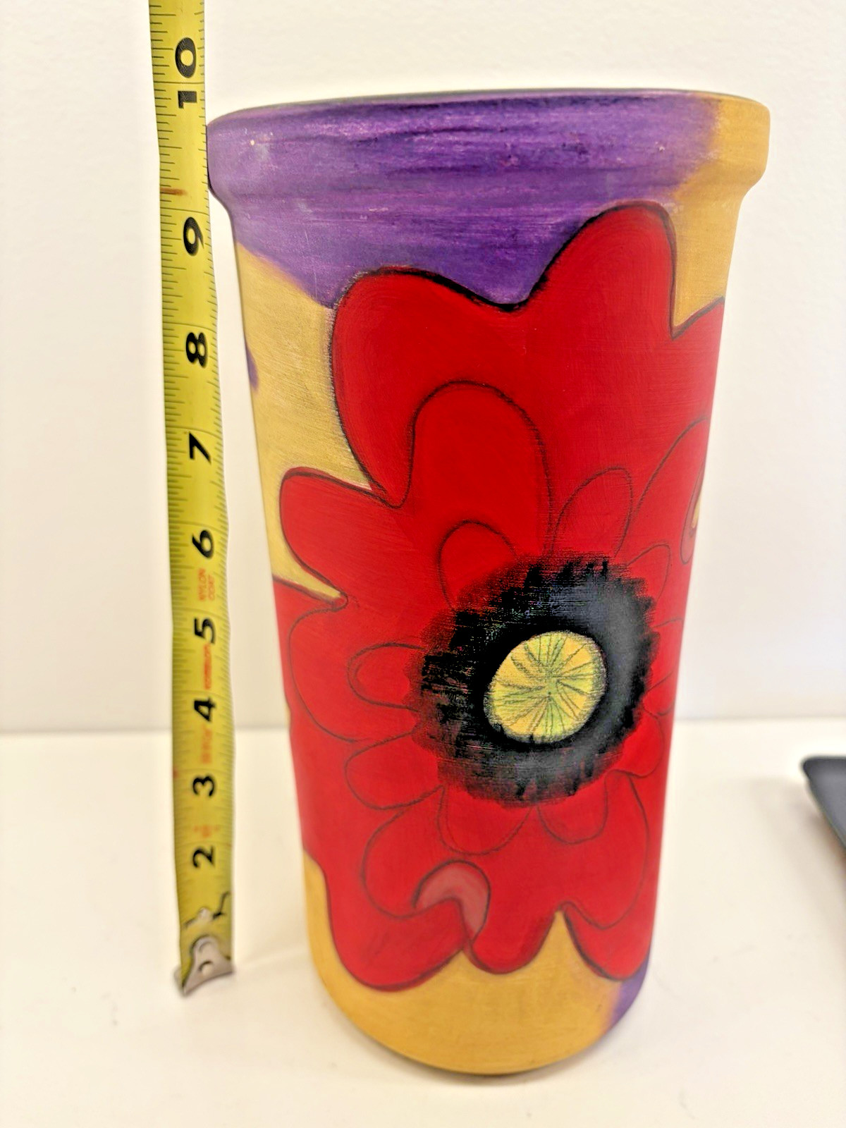 Vintage Hand Painted Poppy Wine Chiller Cooler Signed