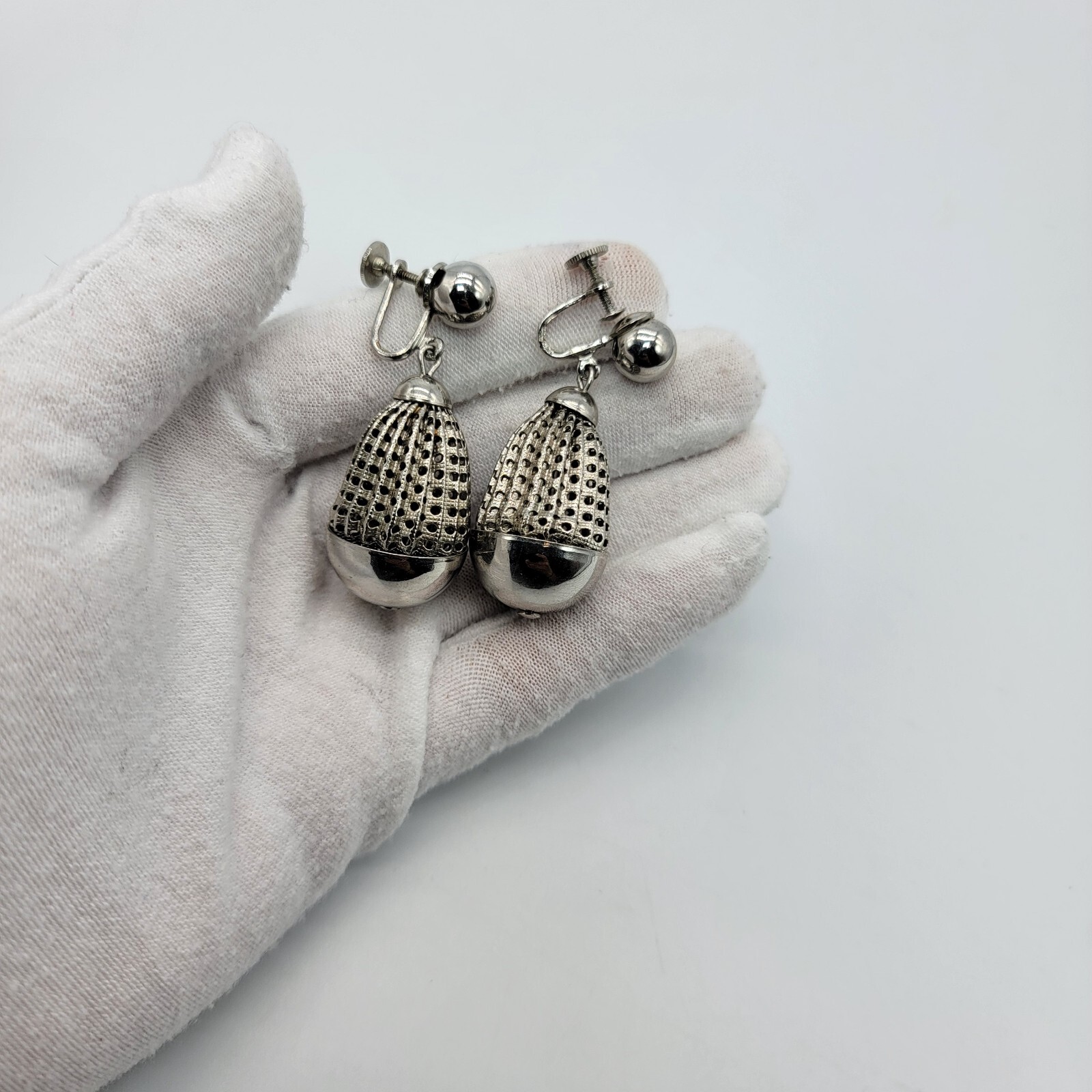 Alice Teardrop Dangle Silver Tone Earrings
