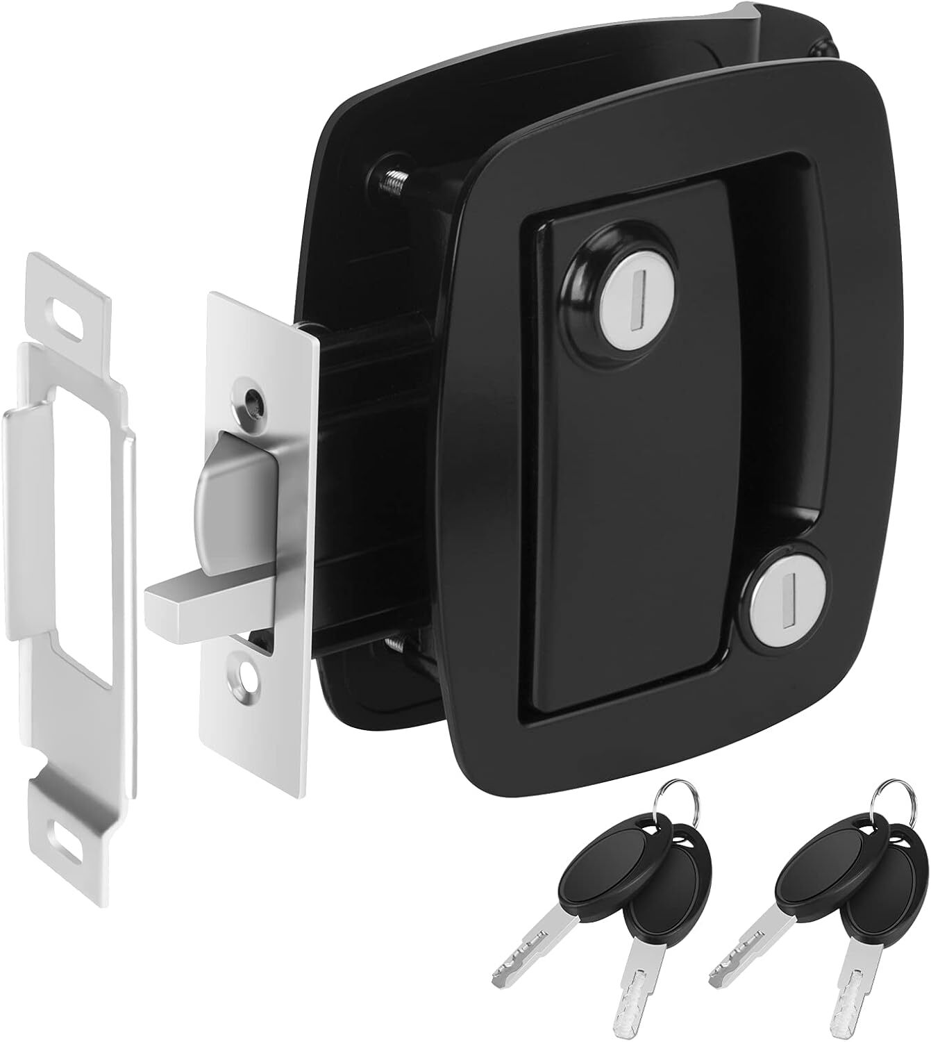 RV Entry Door Lock with Paddle Deadbolt 100% Metal Camper Latch Handle Zinc