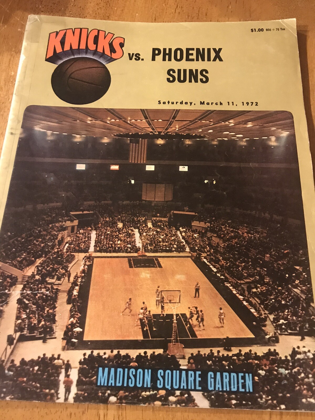 1971-72 NEW YORK KNICKS VS PHOENIX SUNS W/ TICKET STUBS WILLIS REED FRAZIER++
