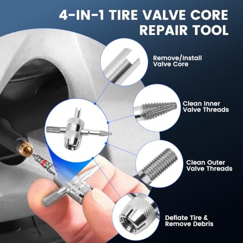 45PCS Tire Valve Stem Tool Kit – Replace Valve Stems Without Removing Tire,