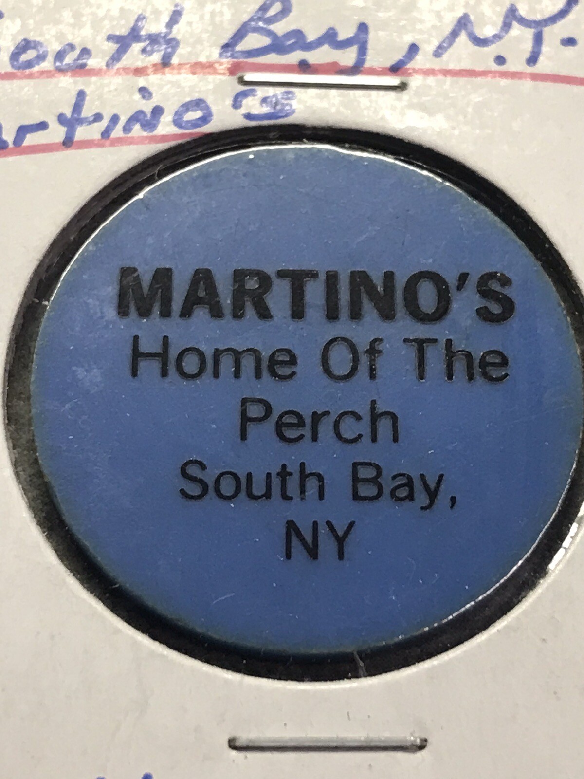 Plastic Advertisement Token - Martini’s - South Bat, New York