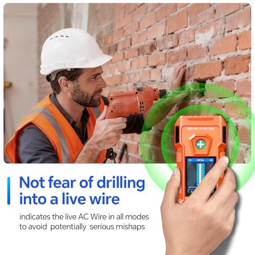 Stud Finder Wall Scanner - 6 in 1 Rechargeable Electronic Wall Detector Orange