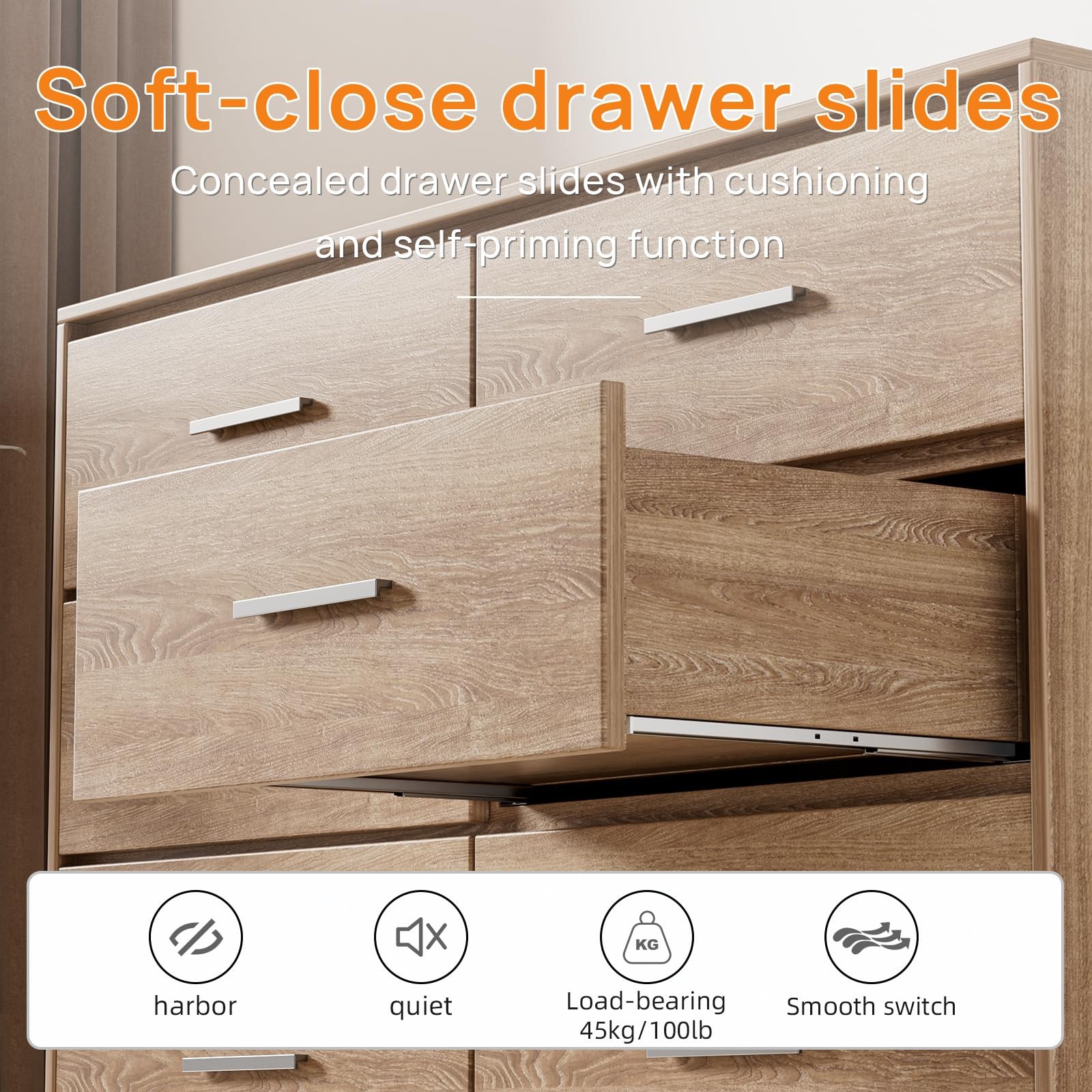 PHWALK 14 Inch Soft Close Undermount (Bottom Mount) Drawer Slides, 1 Pair Hea...