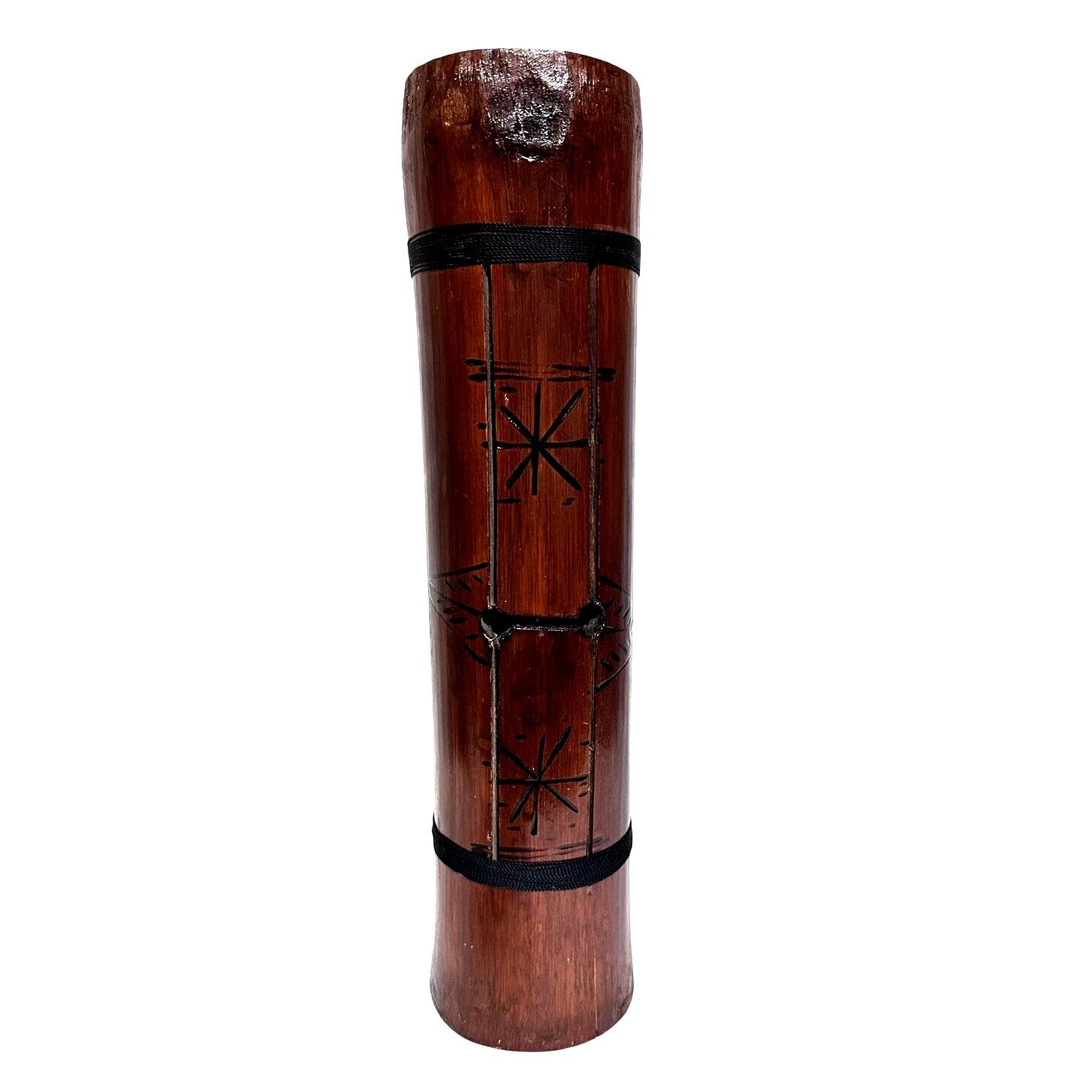 Folk Art Log Drum Wooden Tongue Slit Drum Talking Instrument-Rare!