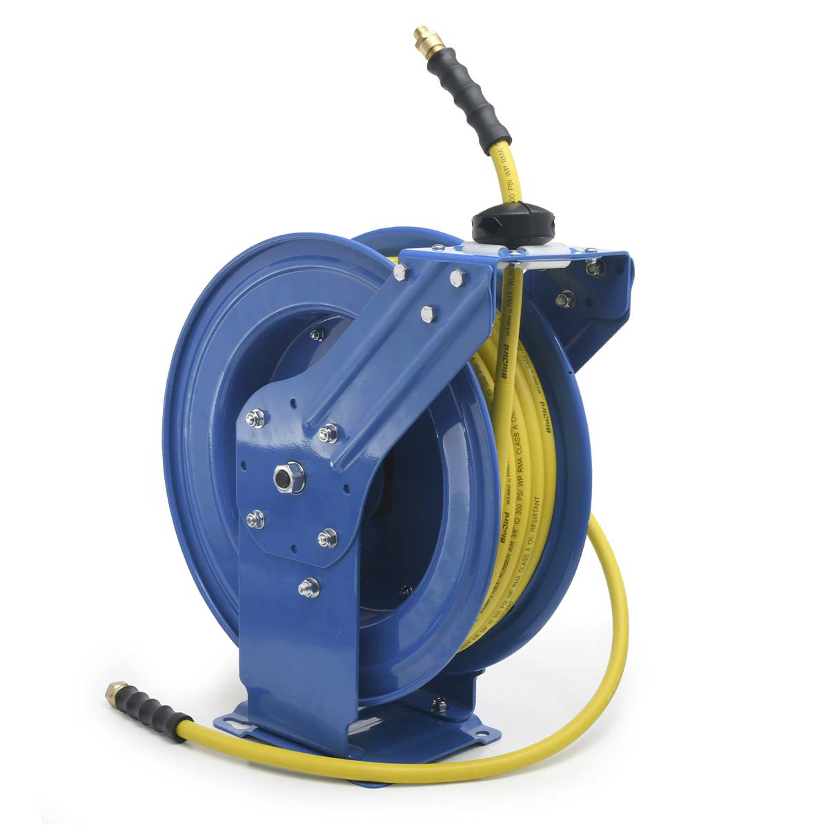 BluBird OilShield Rubber Air Hose Reel Dual Arm Assembly 1/2" x 50'
