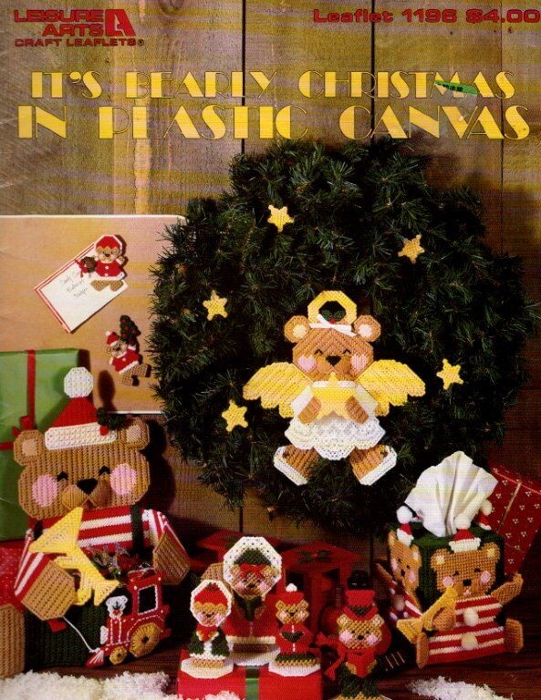 VGT LEISURE ARTS IT'S BEARLY CHRISTMAS IN PLASTIC CANVAS BY DICK MARTIN