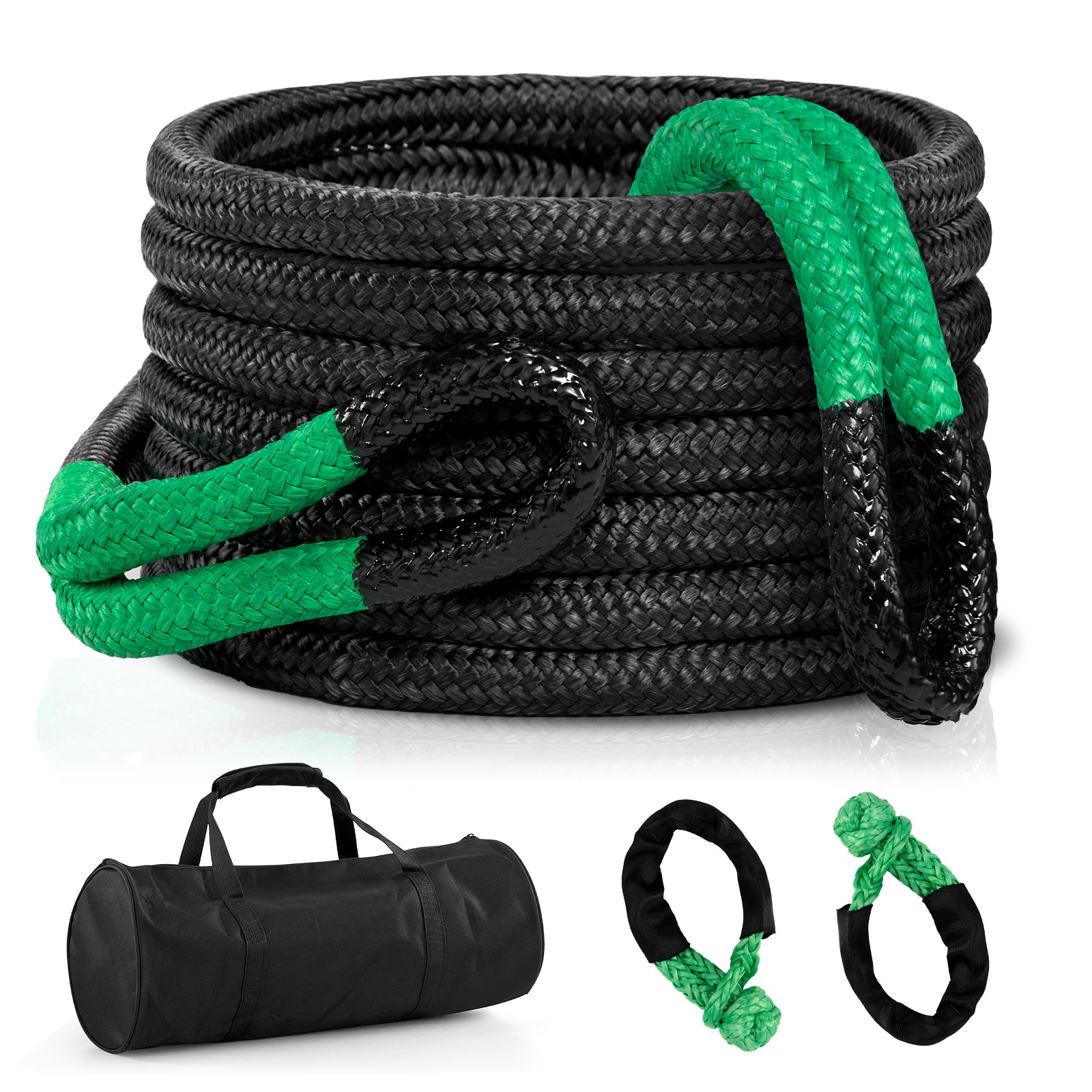 7/8" x30ft Kinetic Recovery Rope 30580Lbs Kinetic Recovery Tow Rope for Truck