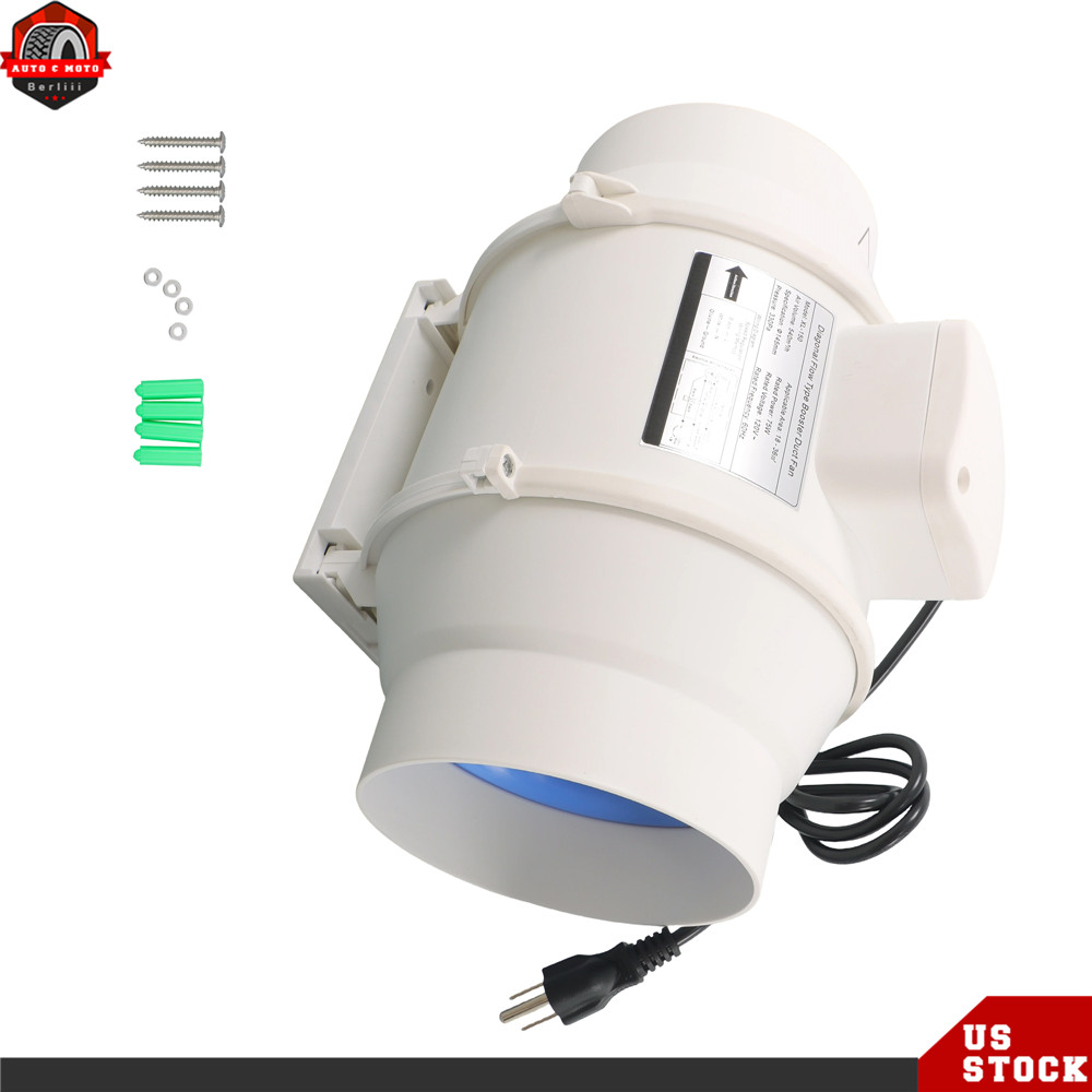 6 Inch 400 CFM Inline Duct Fan Ventilation Exhaust Fan for Duct Vent Bathroom