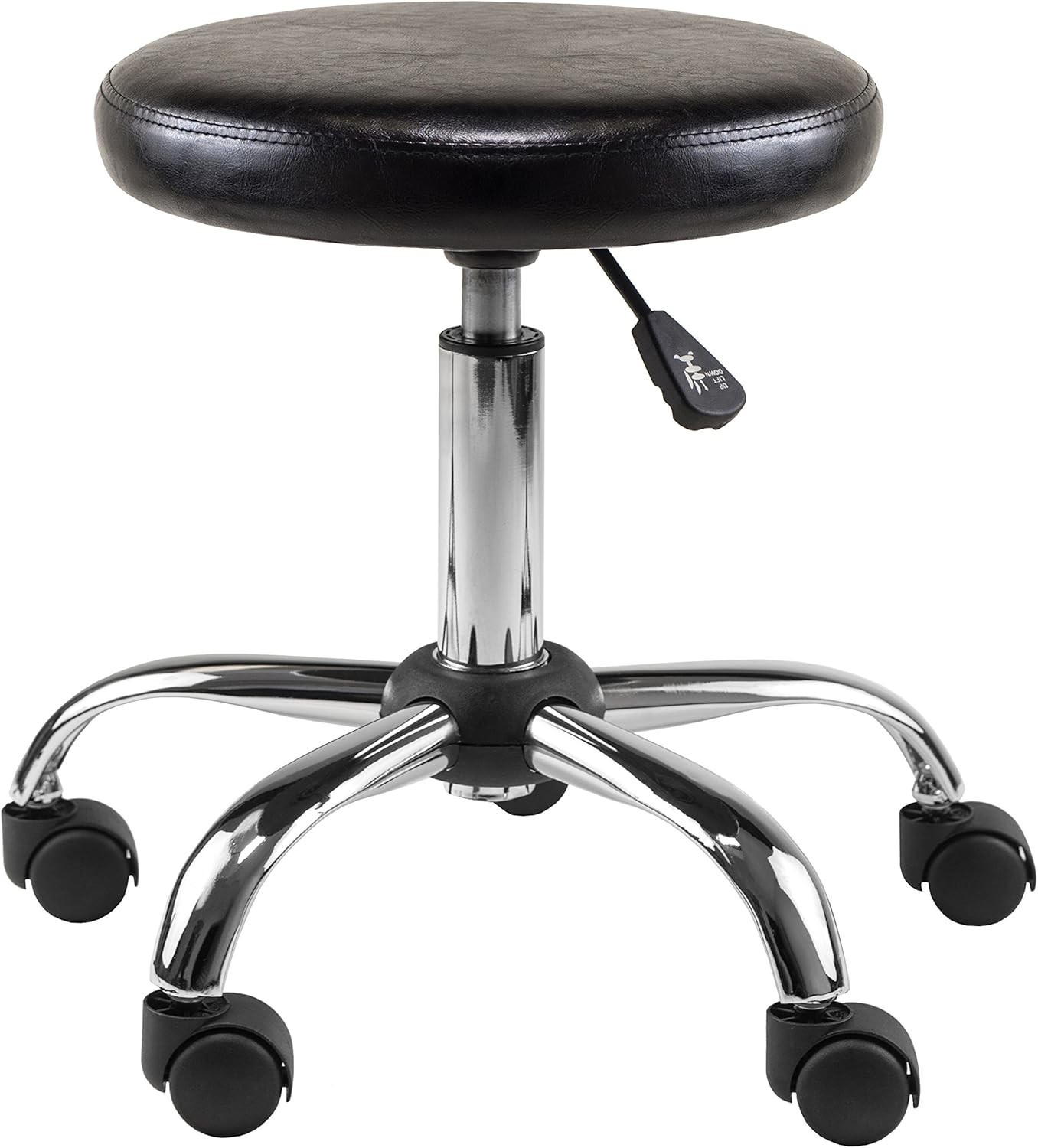 Wood Clark Round Cushion Swivel Stool with Adjustable Height