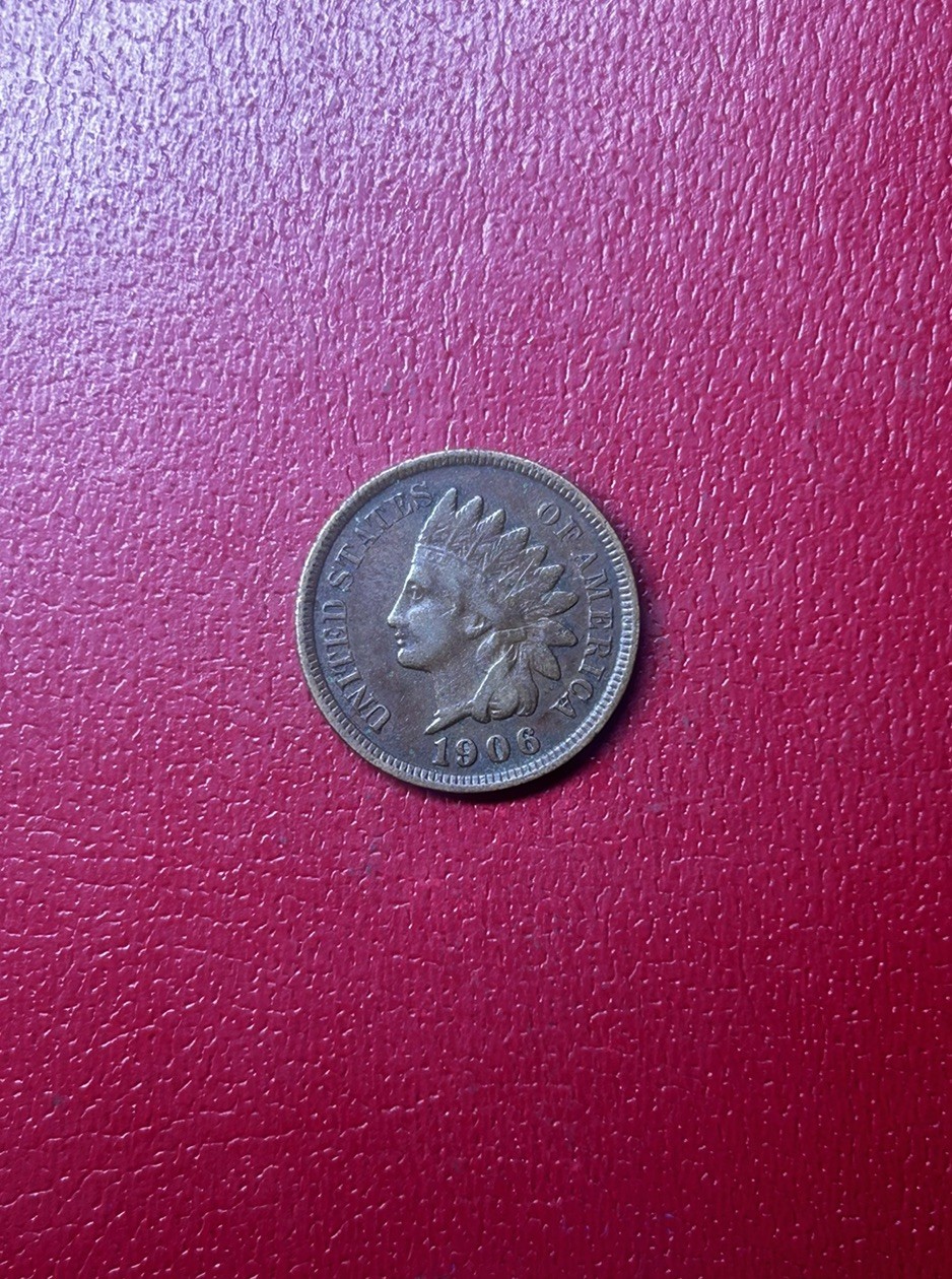 1906 Indian Head Cent Fine/Very Fine Condition Nice Details One Cent #SD25
