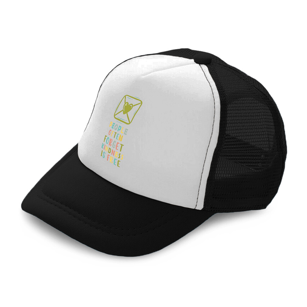 Kids Trucker Hat People Often Forget Kindness Is Free Boys Caps & Girls Caps