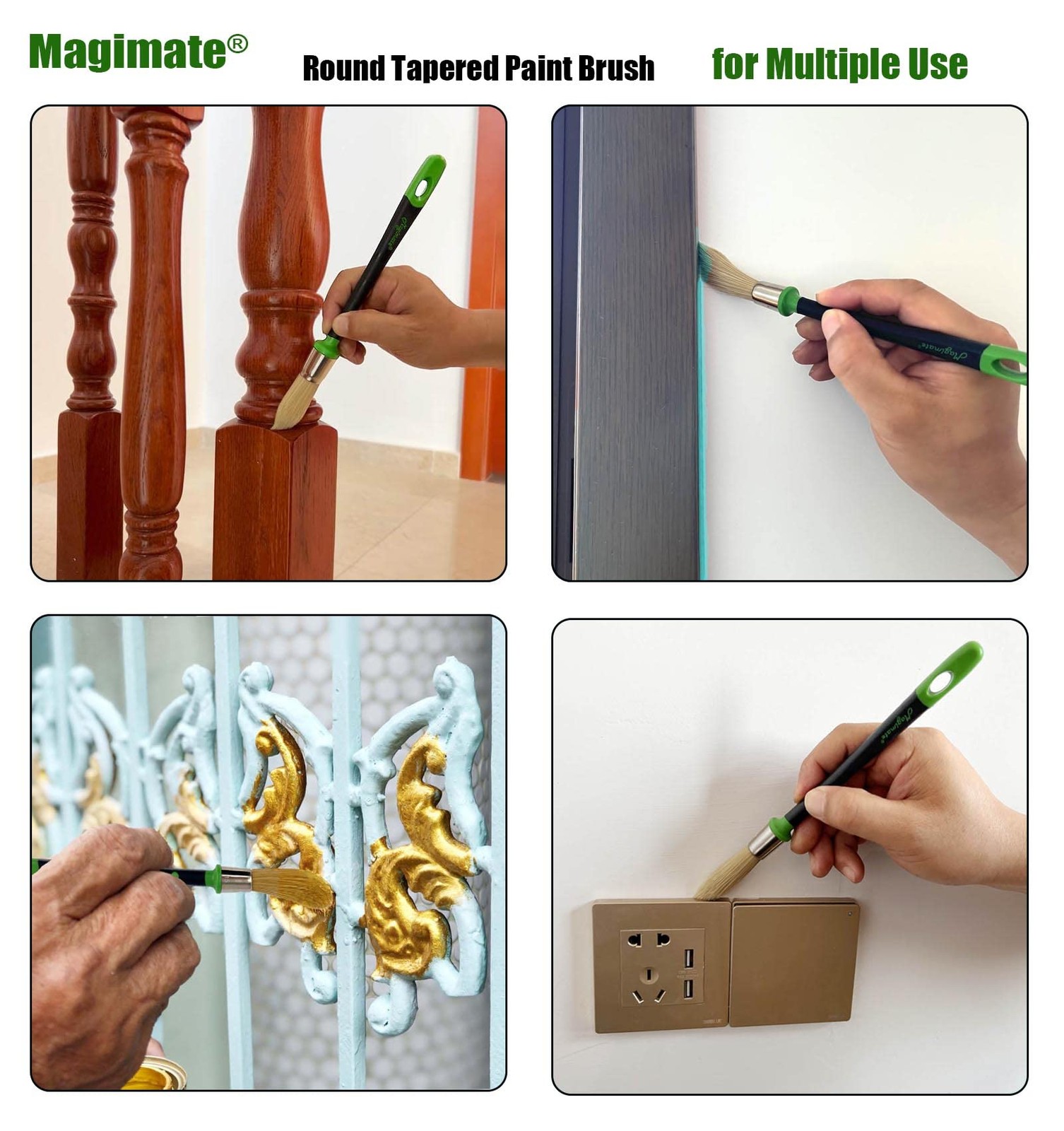 Small Paint Brush for Touch Ups, Trim Stain Brush for Sash, Baseboards, House...