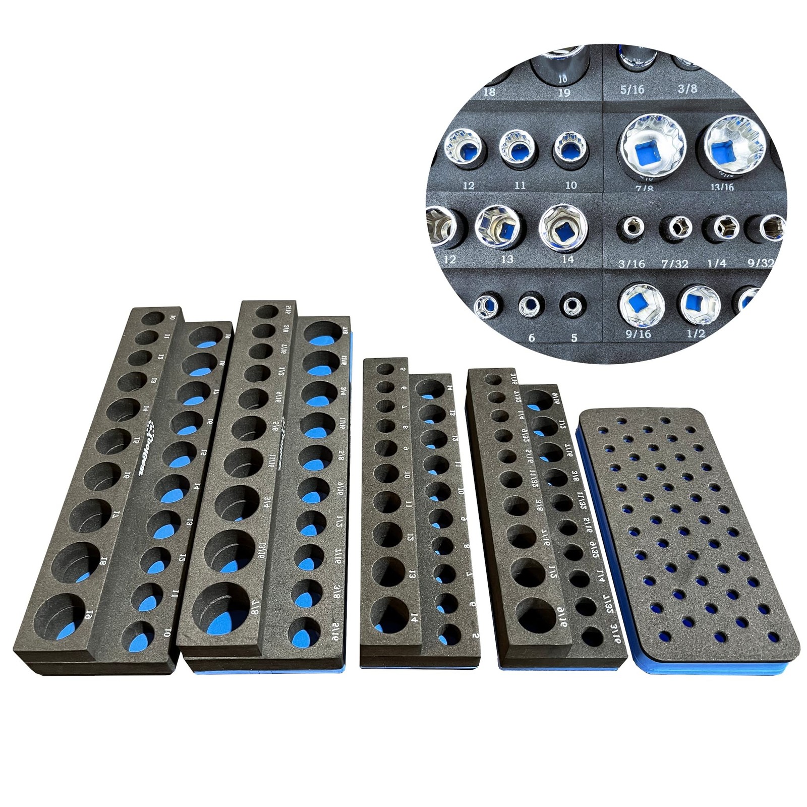 ToolGear Socket & Bit Organizer for Tool Box Drawer – Holds 80 Sockets + 5