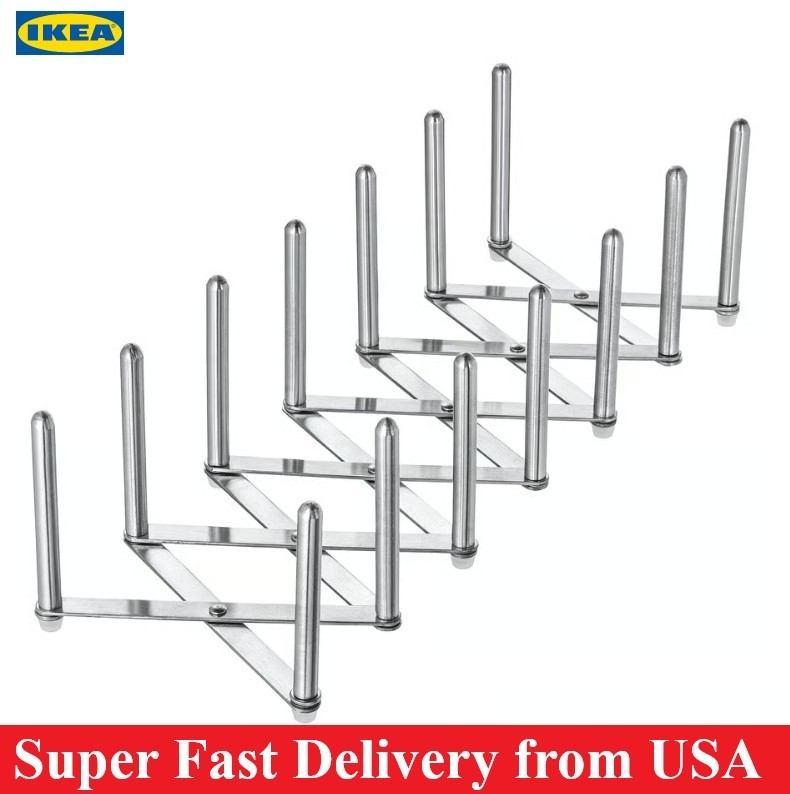 IKEA VARIERA Stainless Steel Pot Lid Organizer Drawer Divider, Steel